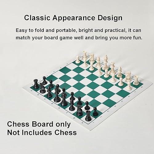 Miniatura 6 de Tablero de ajedrez enrollable para torneos, tapete de ajedrez para torneos de vinilo enrollable, tablero de ajedrez internacional portátil, tapete