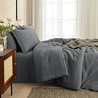 Vista 6 de PHF - Juego de edredón de 7 piezas, tamaño California King, ligero y en una bolsa, con juego de sábanas de 18" para todas las estaciones, ropa