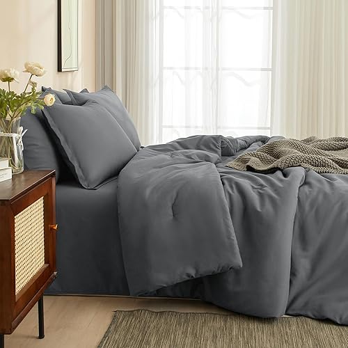 Miniatura 6 de PHF - Juego de edredón de 7 piezas, tamaño California King, ligero y en una bolsa, con juego de sábanas de 18" para todas las estaciones, ropa de