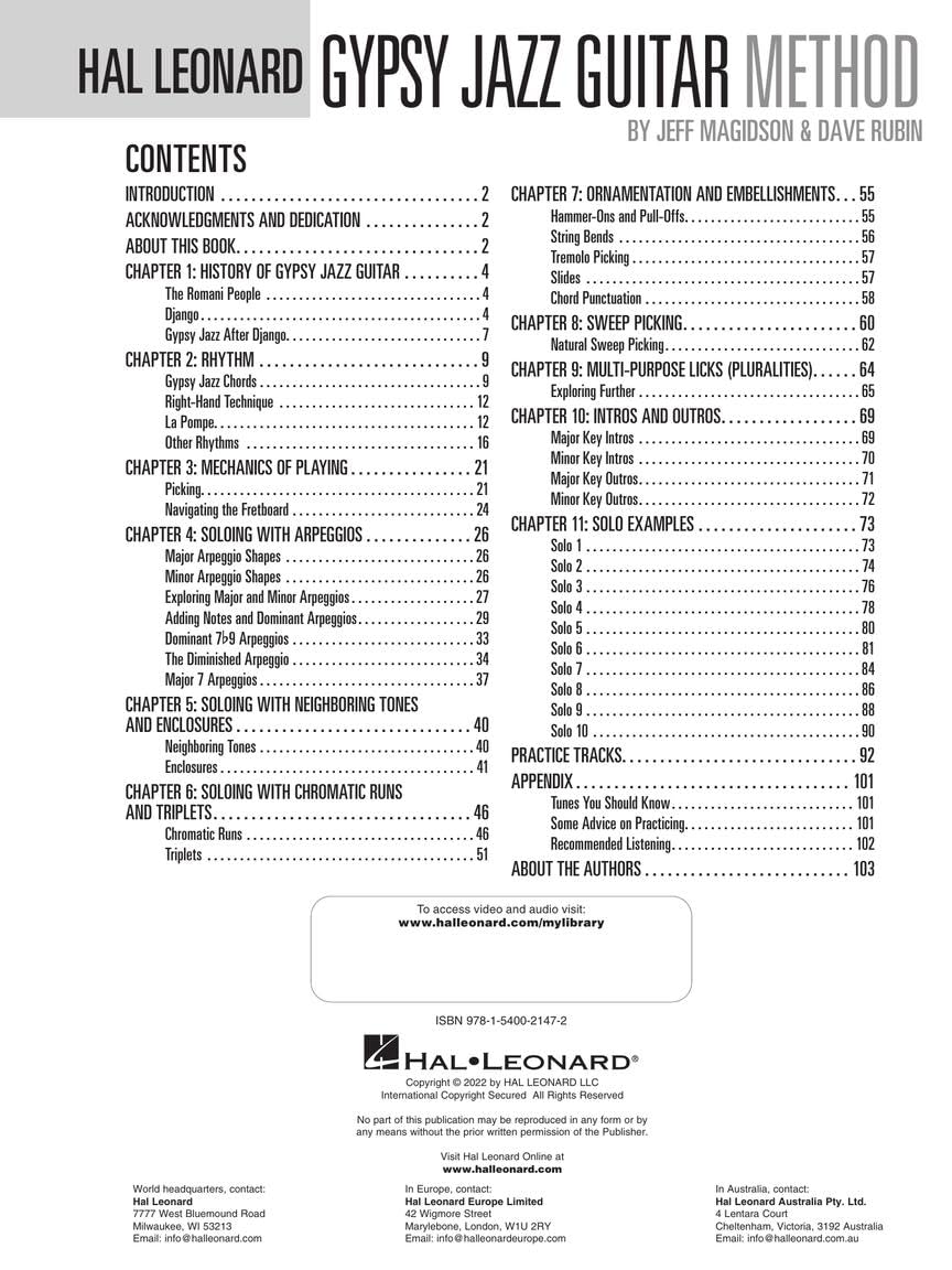 Hal Leonard Gypsy Jazz Guitar Method: Includes Video Instruction and Audio Play-alongs!