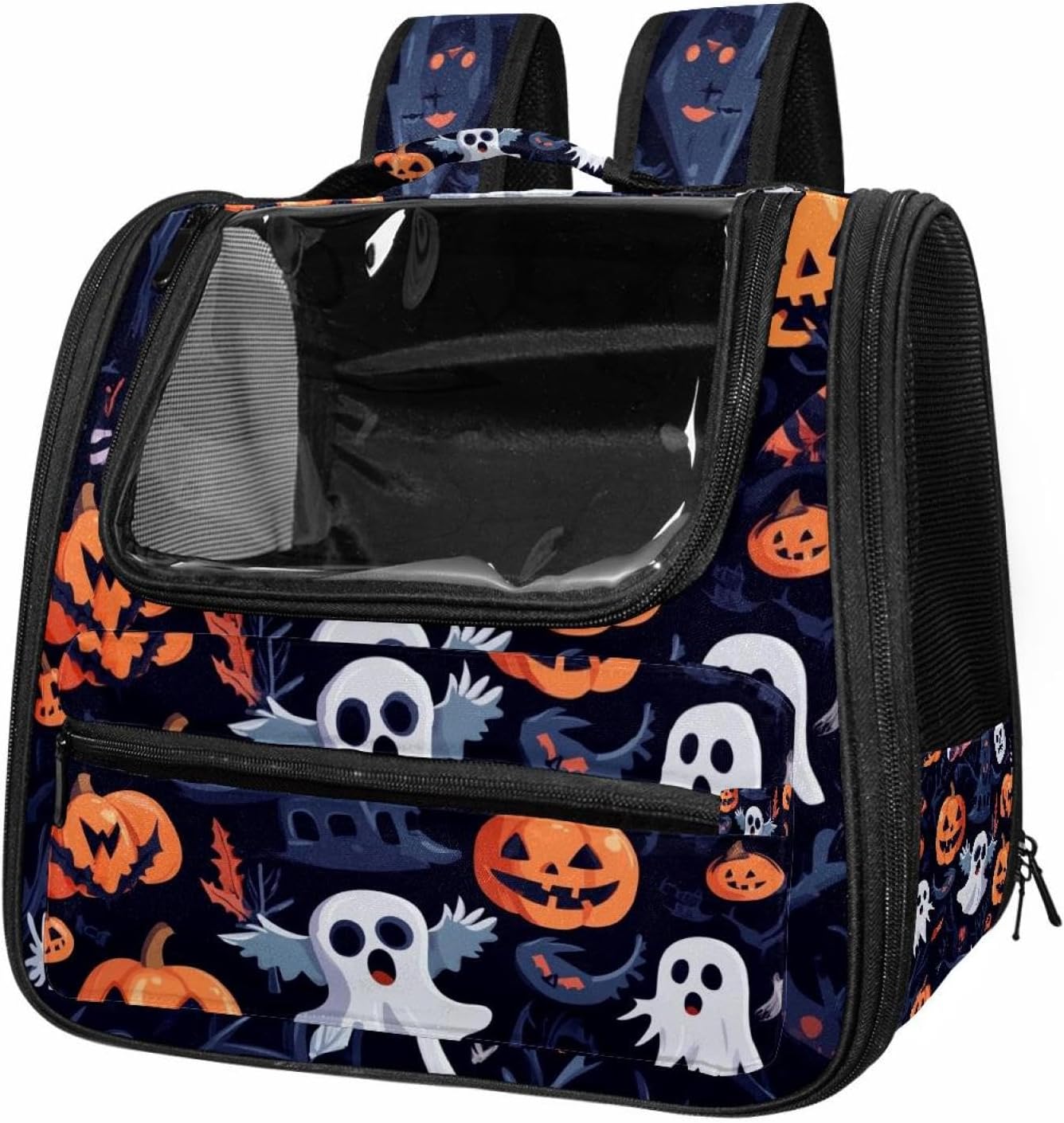 Portable Travel pet Backpack Carrier Hamster Bag Small Dog cat Carrier Breathable Hang Bag, Halloween