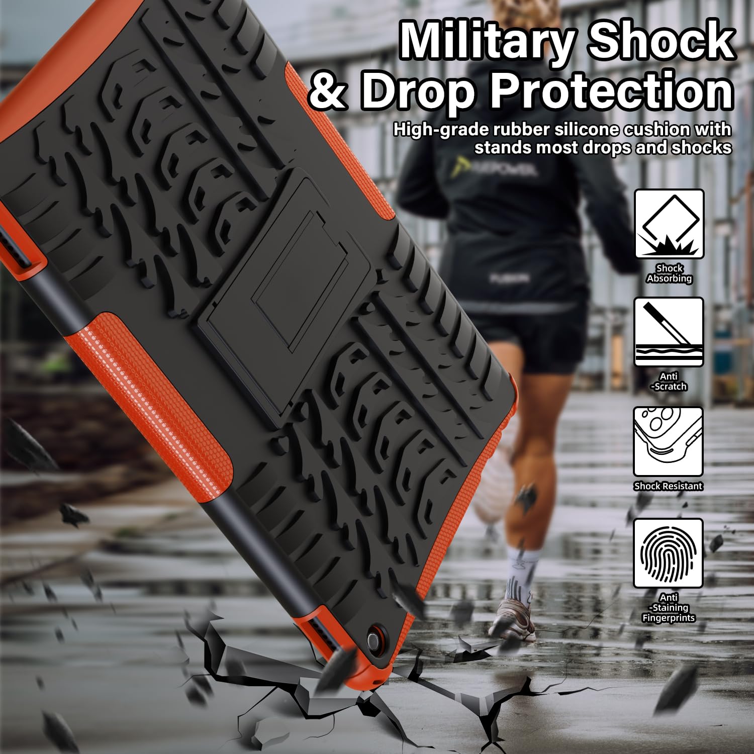 Funda para tablet de 10 pulgadas de 13ª generación con soporte, funda resistente de doble capa, no es compatible con iPad, Samsung Galaxy Android Onn de 10.1 pulgadas