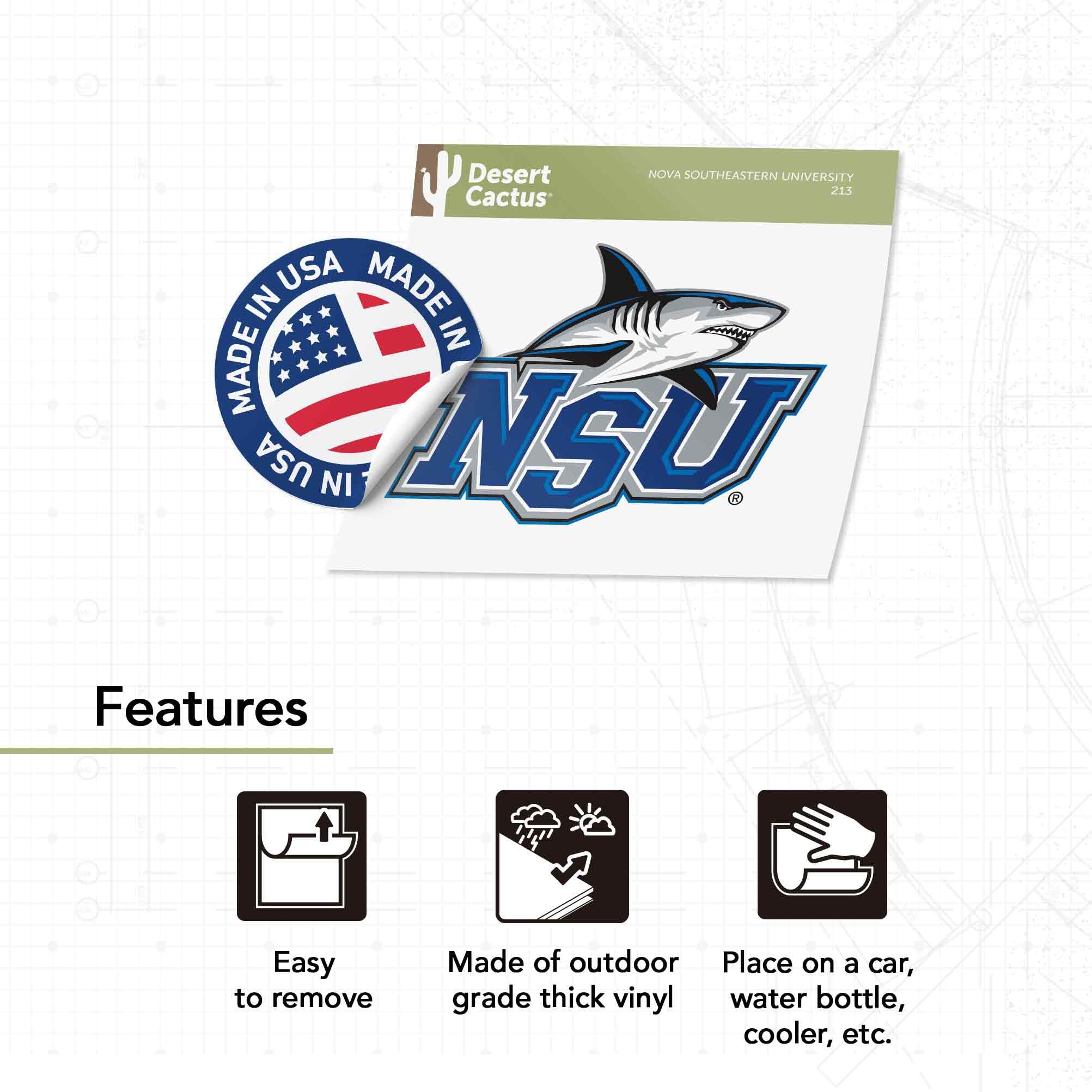 Nsu Sticker Snapklik.com : Desert Cactus Nova Southeastern University Sticker NSU ...