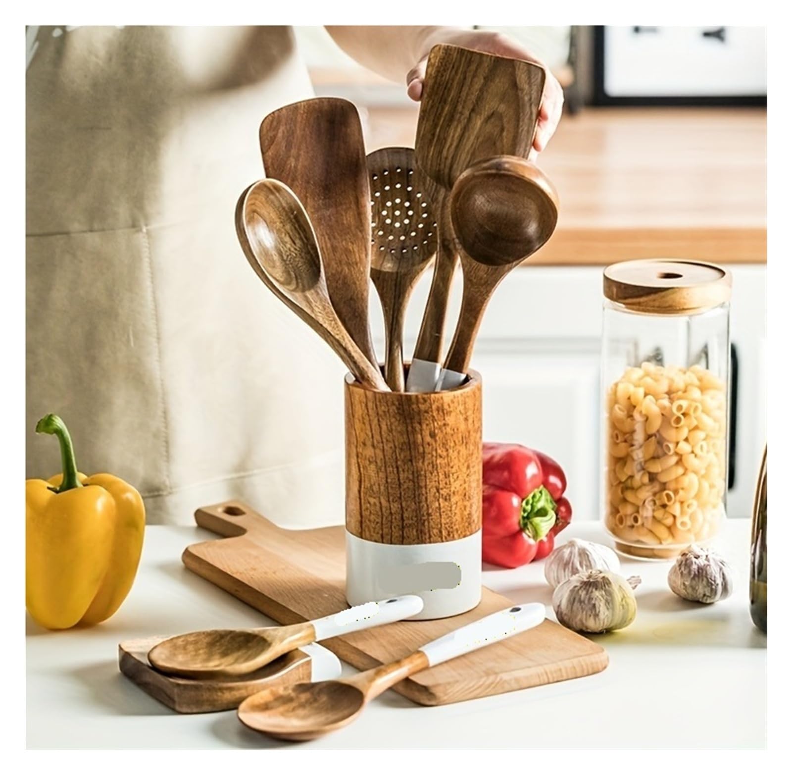 9 cucharas de madera for utensilios cocina(6pcsModel Y 2025-2026)