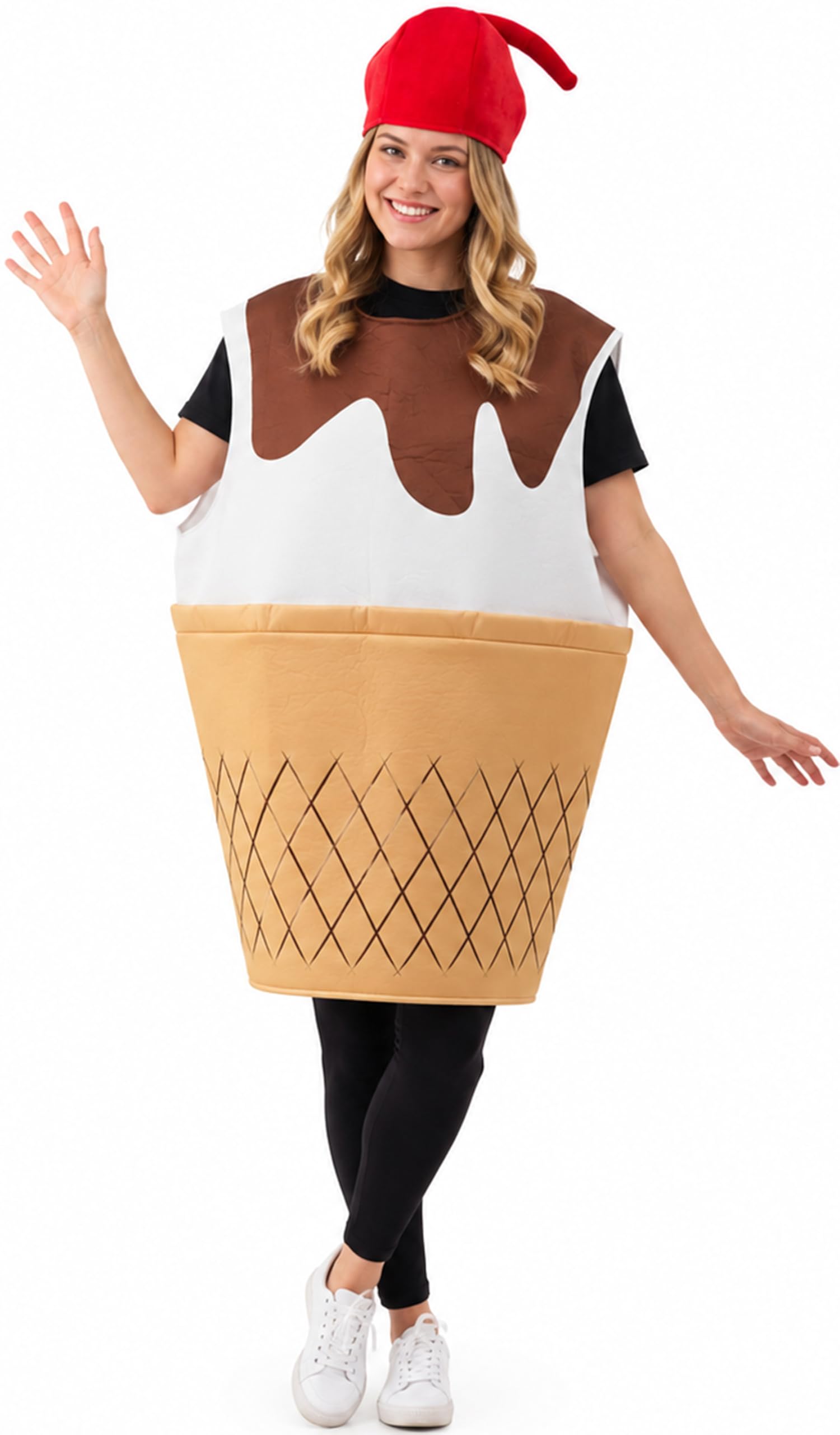 2 Pcs Halloween Adult Ice Cream Sundae Costume Set, Dessert Costume Outfits