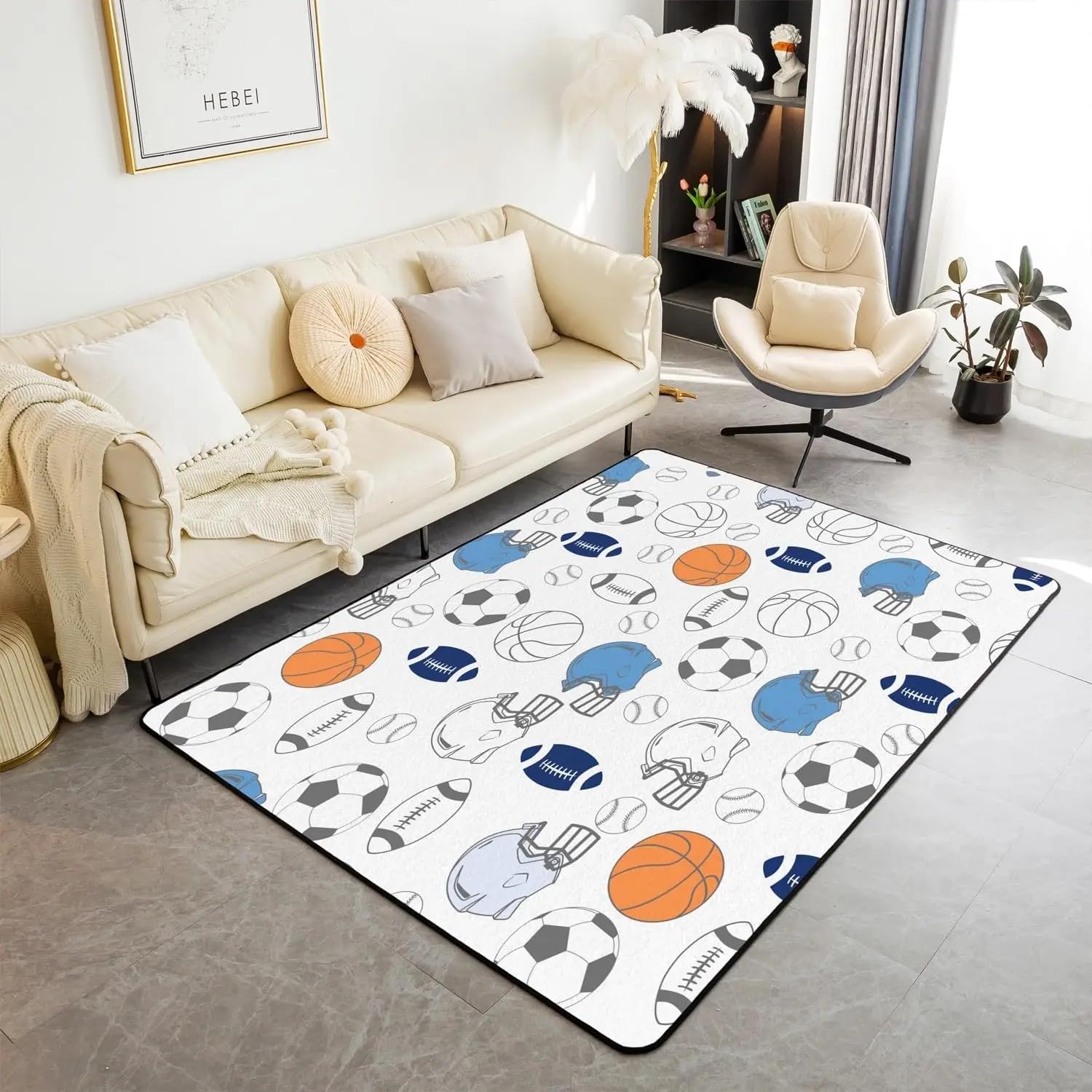 Tapis ballon football 3D grand format 140x200cm outdoor