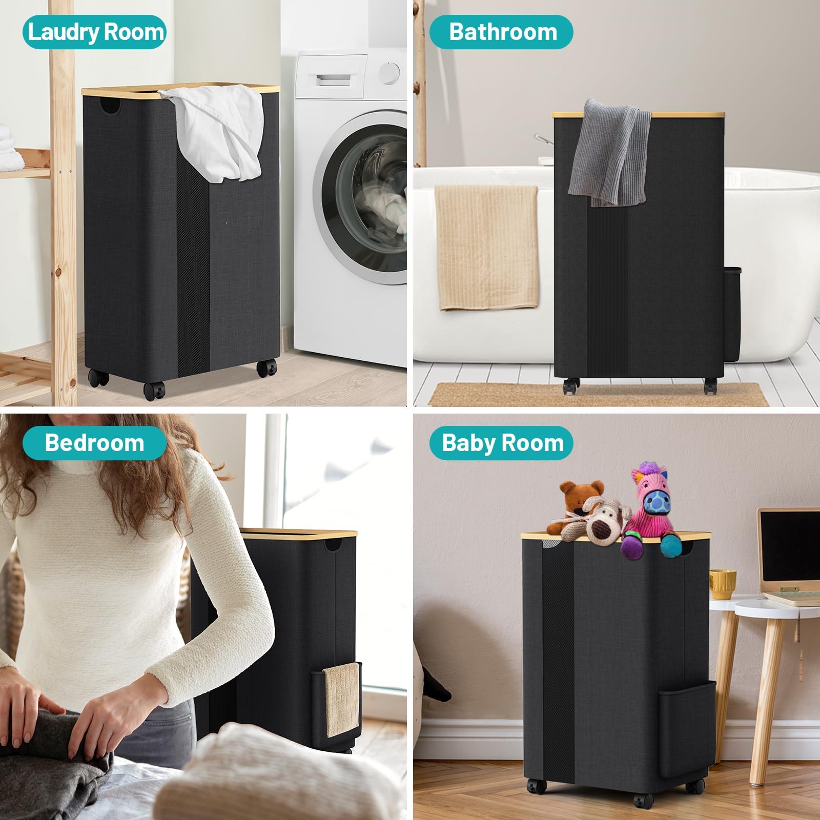 BlissTotes Laundry Baskets 75L Grey