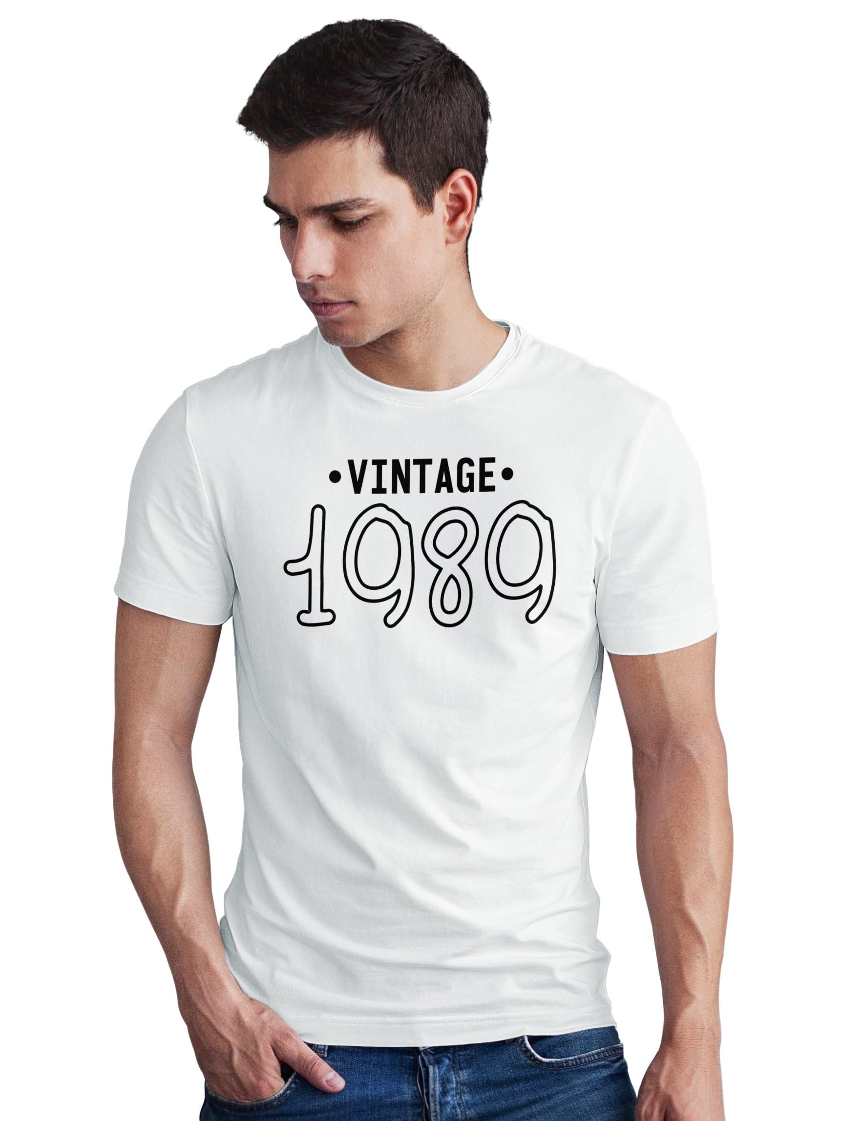 T-shirt Vintage "Né En 1989" | Design Rétro Montagne Et Coucher De Soleil | Homme Et Femme