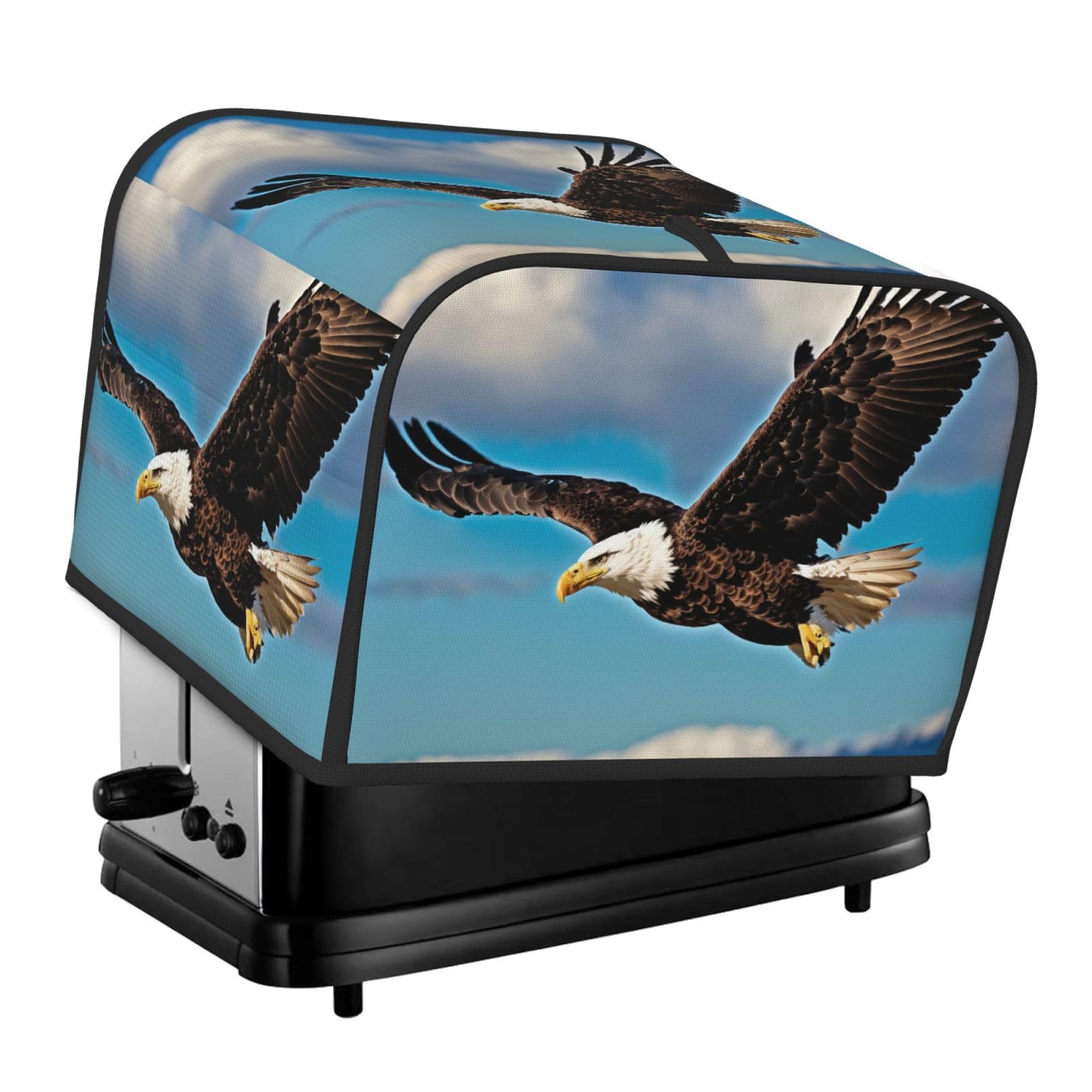 Flying Eagle Print 4-Slice Toaster Cover Dustproof Waterproof Kitchen Appliance Protector For Bread