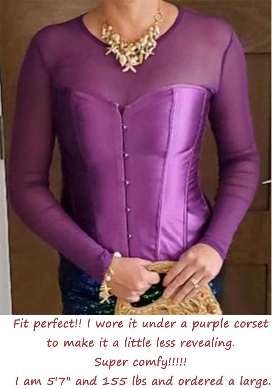 Avidlove Women Mesh Crop Top Long Sleeve See Through Shirt Sheer Blouse O Neck Clubwear S-4XL - Image 3