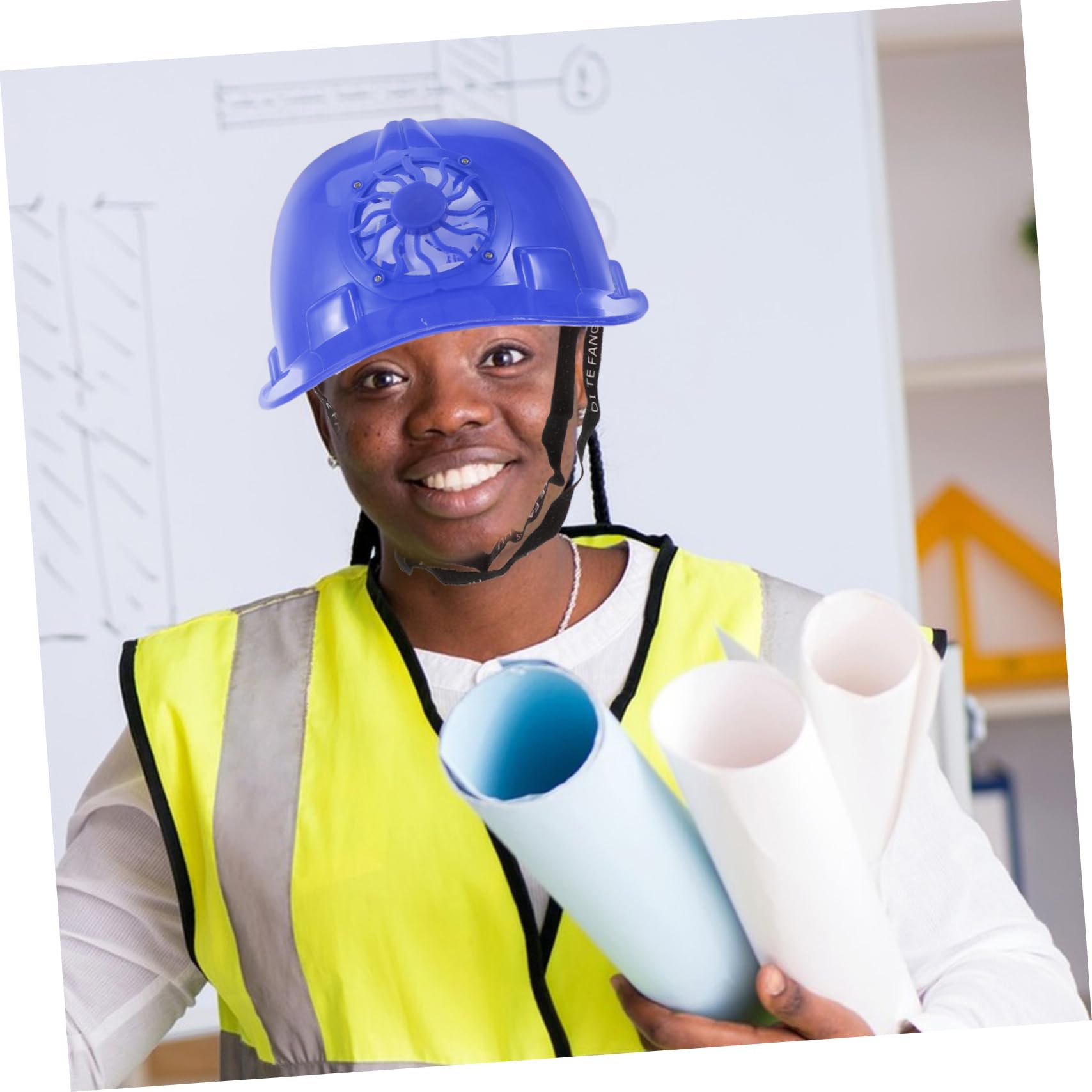 Casco Sicurezza con Ventilatore Solare Protezione e Raffreddamento per Lavori Esterni Resistente e Traspirante Accessorio per Attività