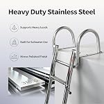 4 Step Pontoon Boat Ladder, Pontoon Ladders for Pontoon Boats,Stainless Steel Rear Entry Inboard Ladders Over Platform