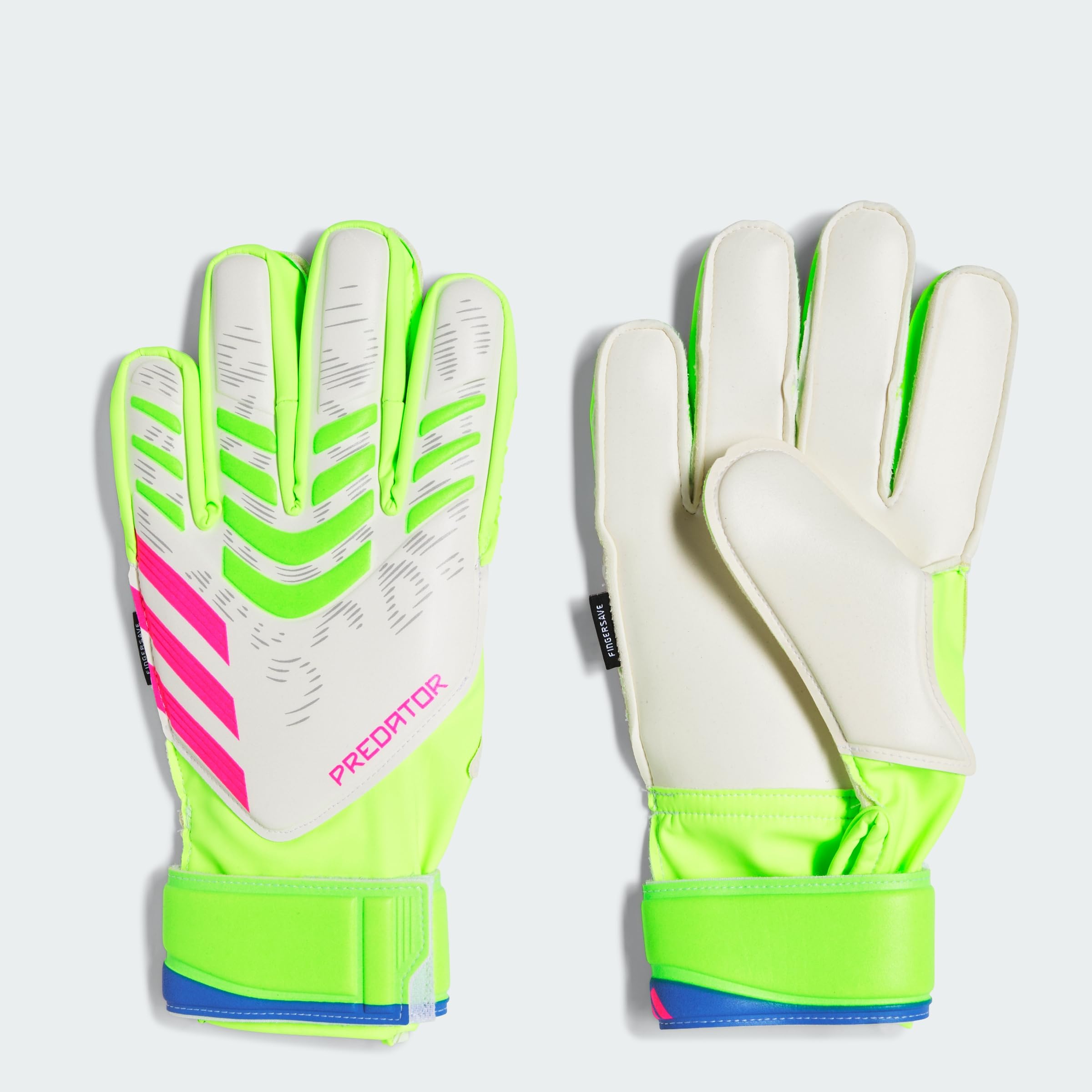 adidas Predator Match Fingersave Goalkeeper Kids Guantes, Unisex, LUCLEM/White/LUCPNK, 40 2/3 EU