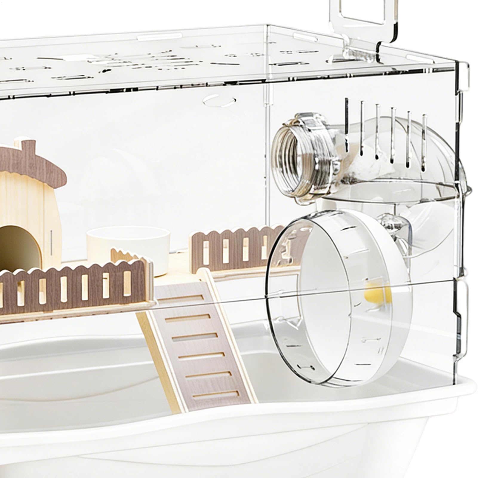 Hamsterkäfige 2-Stöckiges Gehege Aus Klarem Acryl Material Für Kleintiere | Igel Käfig Mit Komplettem Zubehör Für Kleintiere wie Mäuse, Chinchillas und Zwerghamster zum Ausruhen sowie zum