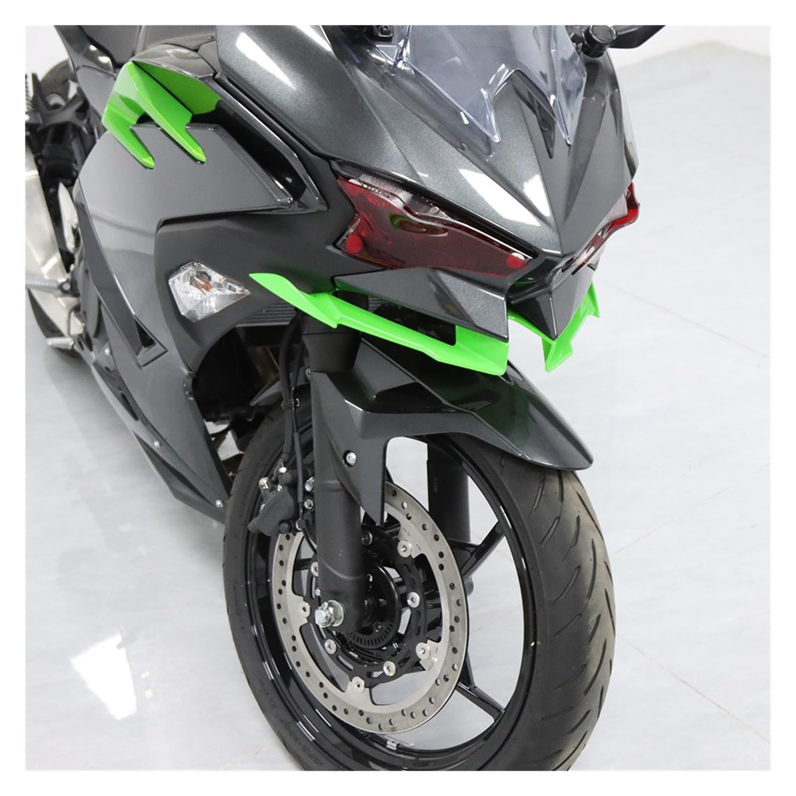 Spoiler Anteriore Moto Per NINJA 500 2024-2026 Moto Carenatura Anteriore Winglets Aerodinamico Ala Borsette Copertura Protezione Deflettore(Carbon fibre pattern)