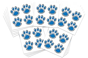 Sport Spirit Blue Paw Print Temporary Tattoos