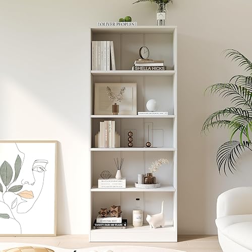 Miniatura 1 de VICLLAX Estantería de madera de 4 estantes, 54.5 pulgadas de altura, estantería abierta ajustable para oficina en casa, estante de exhibición de pie