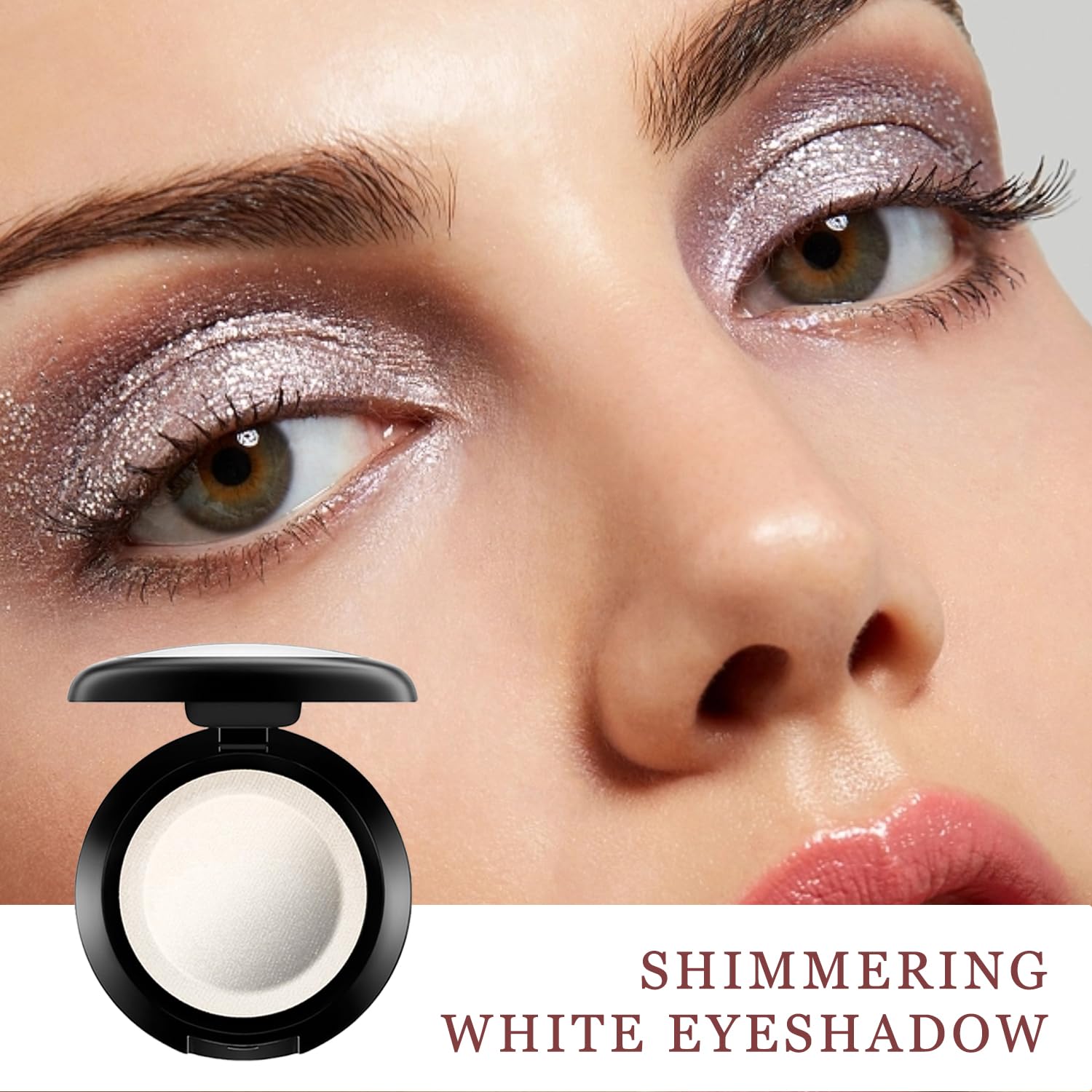 White & Pink Glitter Powder Eyeshadow Palette - Image 2