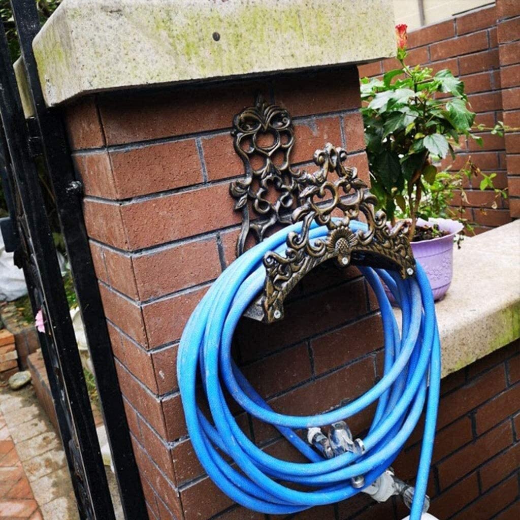Soporte for Manguera de jardín, Soporte for Manguera de jardín de Hierro Fundido Resistente Colgador de Manguera de Agua montado en la Pared Decorativo