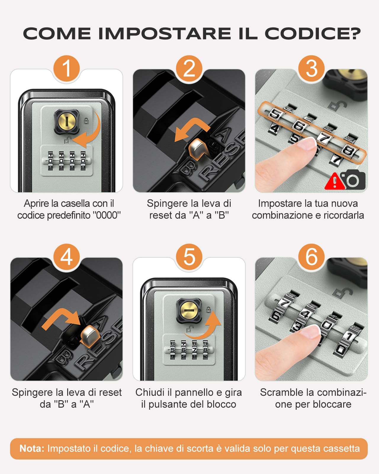 Mohard Key Box, 3 Key Ricambio Resettabile Cassetta Chiavi con Codice 4 Cifre, Impermeabili & Grande Capacità Cassaforte Hotel Chiavi Sicurezza Self Check in per Casa, Appartamento, Ufficio, Garage