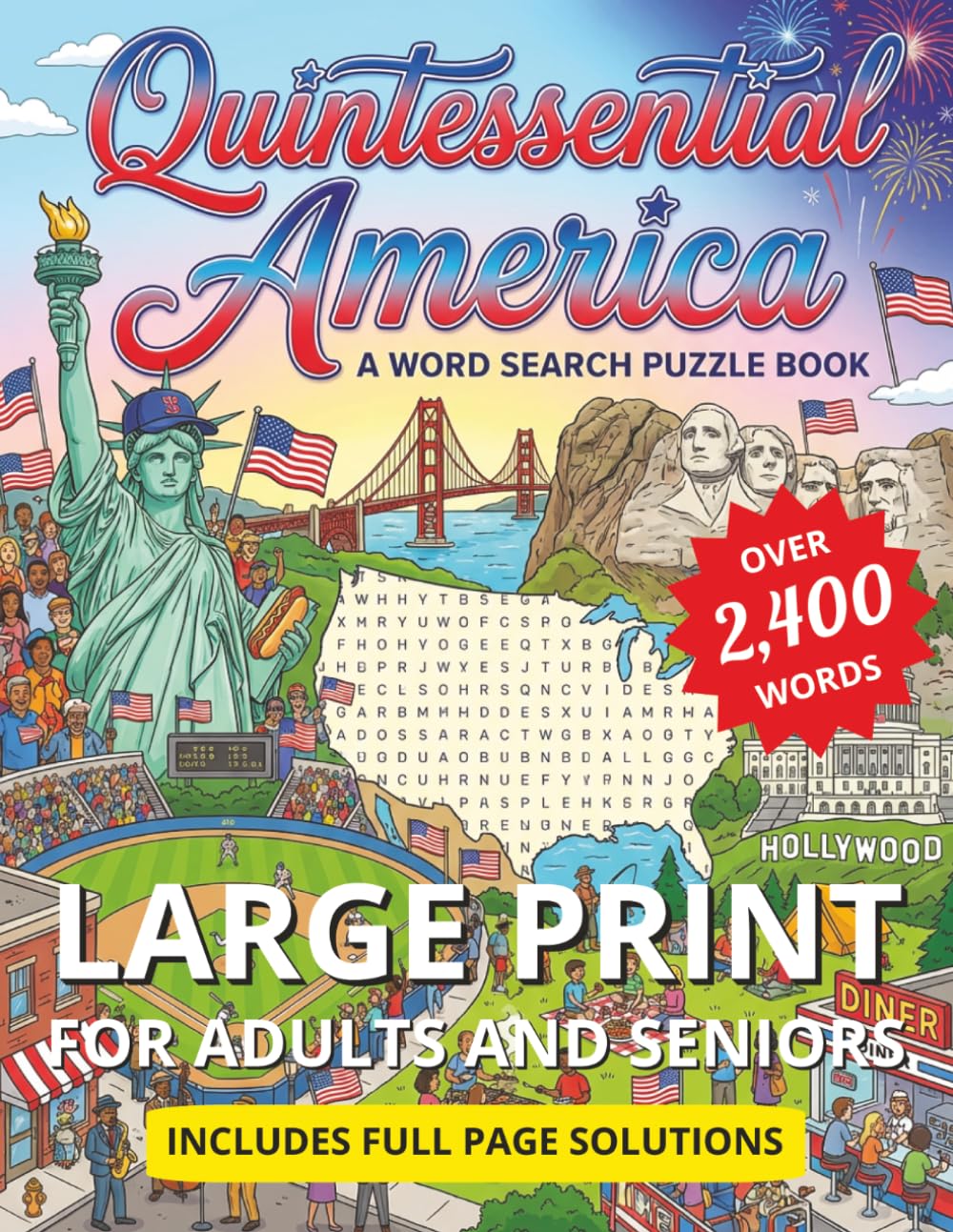 Quintessential America, a Word Search Puzzle Book: Large Print, for Adults and Seniors