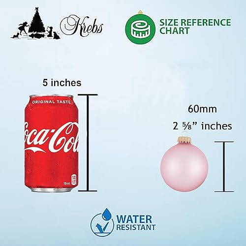 Miniatura 2 de Adornos de cristal para árbol de Navidad 2.638 in2.63 pulgadas 4 piezas esferas decoradas de Christmas By Krebs sin costuras para colgar decoración