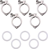 Vista 7 de DERNORD Acero inoxidable 304 Single Pin Heavy Duty Tri-Clamp con tuerca de ala para virola TC - 2 "tamaño, 1 paquete con junta de silicona