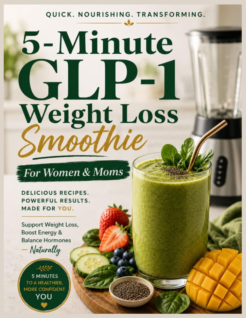 5-Minute GLP-1 Weight Loss Smoothie For Women & Moms: Quick & Easy Nutrient-Packed Smoothie Recipes Designed to Support GLP-1 Goals, Gut Health, Energy & Natural Weight Loss