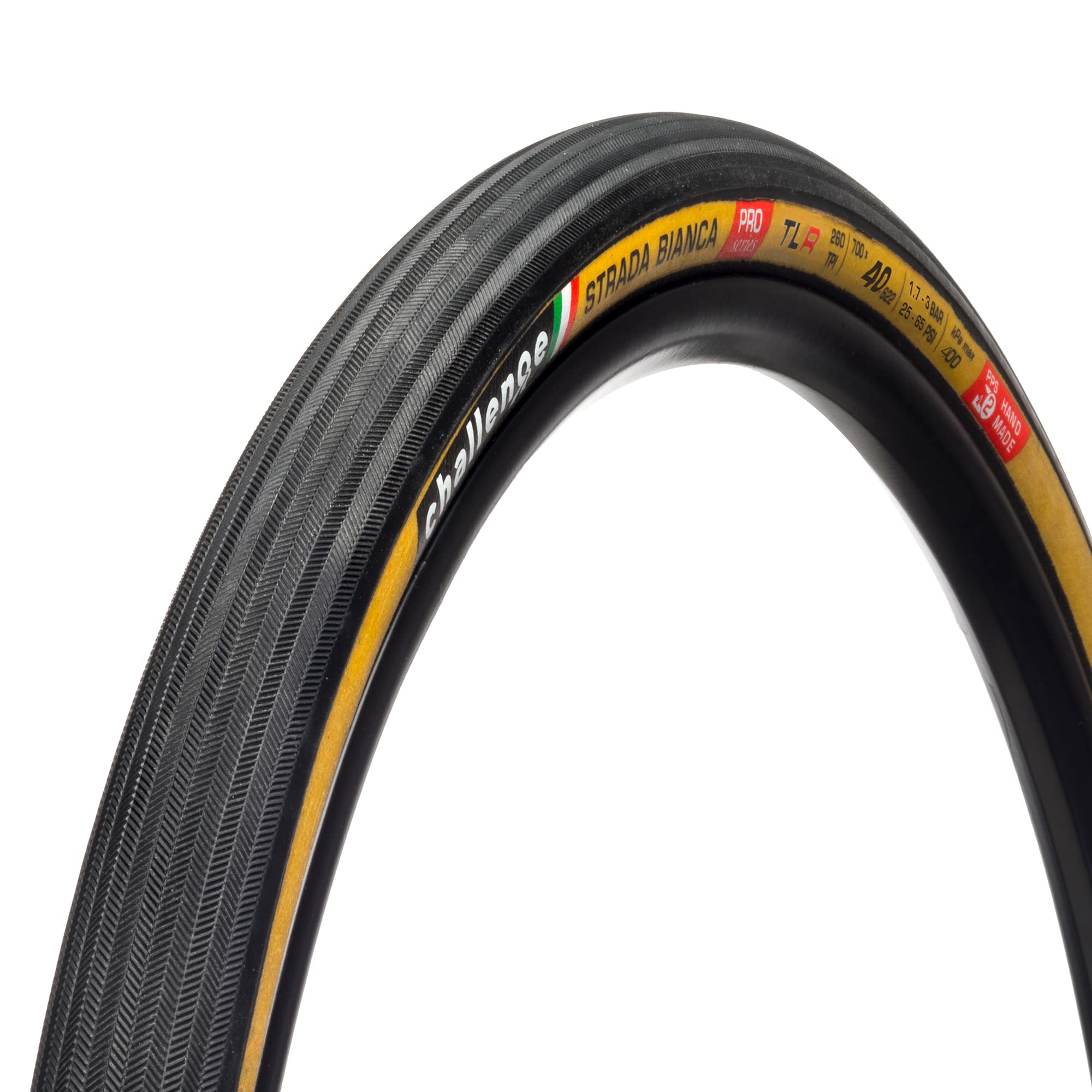 Challenge, Strada Bianca TLR, Tire, 650x46C, Folding, Tubeless Ready, Vulcanized, Nylon, 120TPI, Tanwall