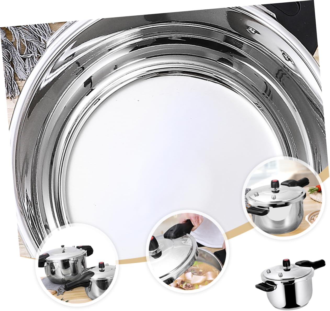 Luxshiny Cooking Pot Kitchen Pressure Cooker Stainless Steel Gas Stove/induction Cooker Explosion-proof Portable Handle