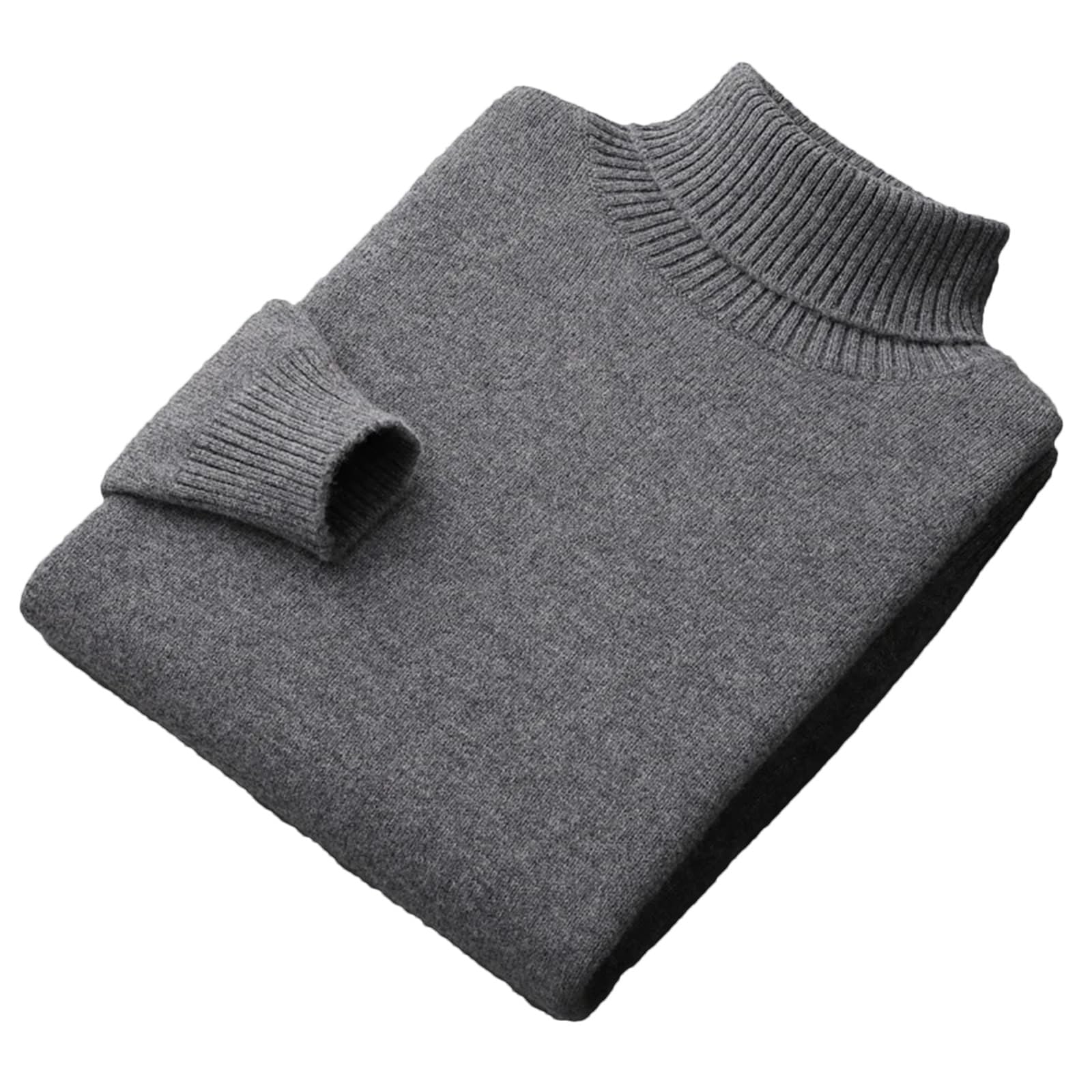 Yeuyyben Maglione invernale da uomo a collo alto spesso pullover da gioventù sciolto caldo fondello camicia casual in lana top in maglia