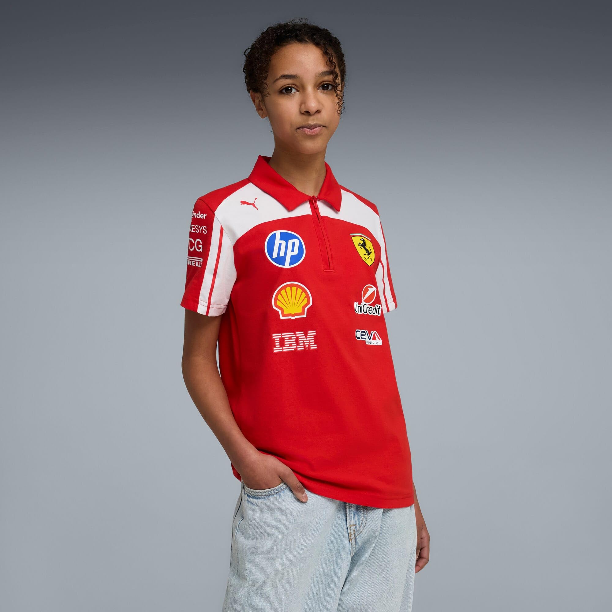 PUMA Scuderia Ferrari F1 2026 Polo del Equipo para niños - Rojo