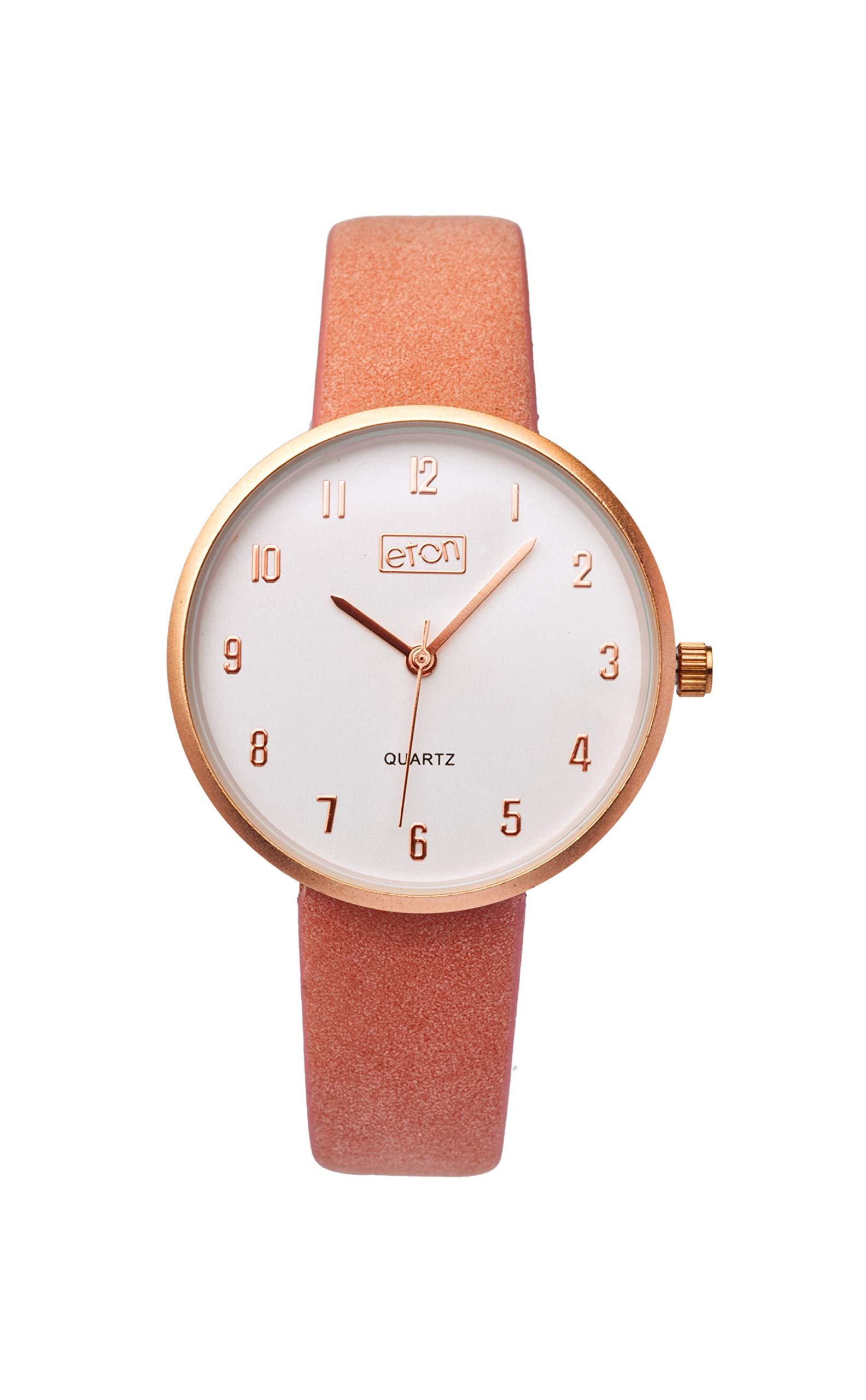 Eton Orologio da polso analogico da donna, quadrante classico, tonalità oro rosa, cinturino in ecopelle assortito, Cinturino