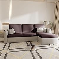 Vista 23 de EFELIM Funda de cojín seccional de 4 piezas para sofá en forma de L, funda elástica para sofá de 1, 2, 3 asientos, funda antideslizante para sofá