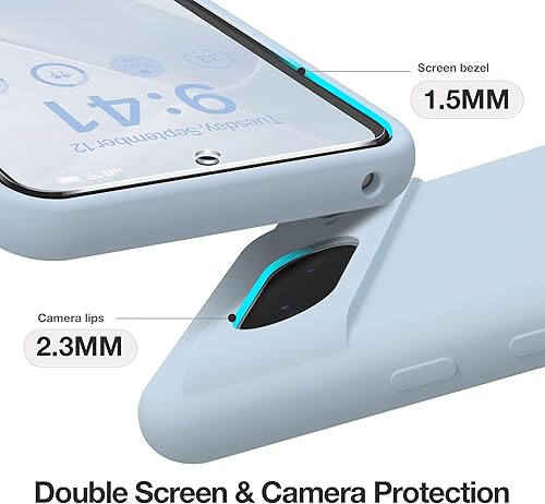 Miniatura 6 de GONEZ Compatible con Google Pixel 8, funda de silicona líquida con 2 protectores de pantalla, funda protectora de cuerpo completo, a prueba de