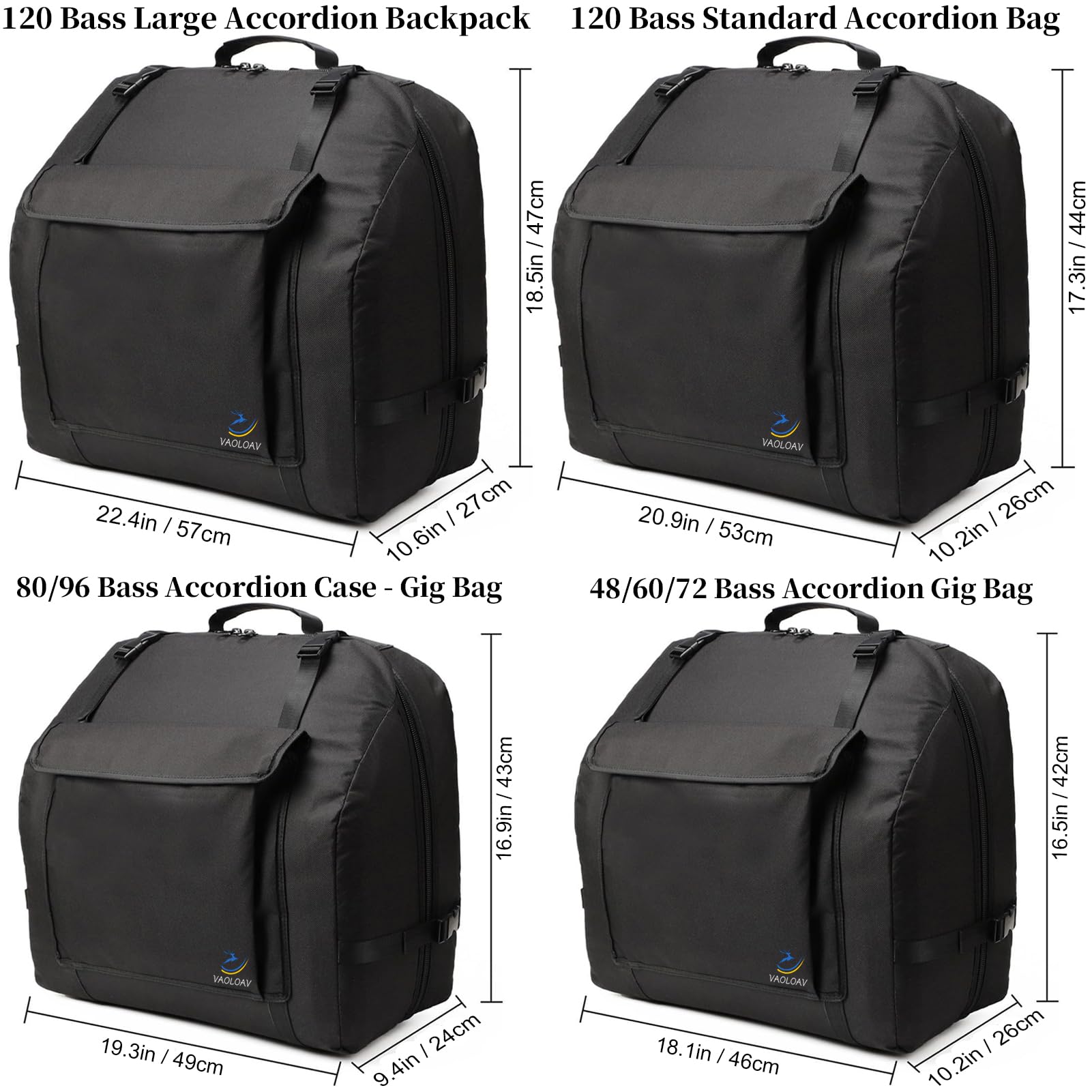 Borsa A Fisarmonica Per 120 Talla Grande Bassi Con Tracolla Regolabile + Scomparti Aggiuntivi, Custodia Protettiva Morbida