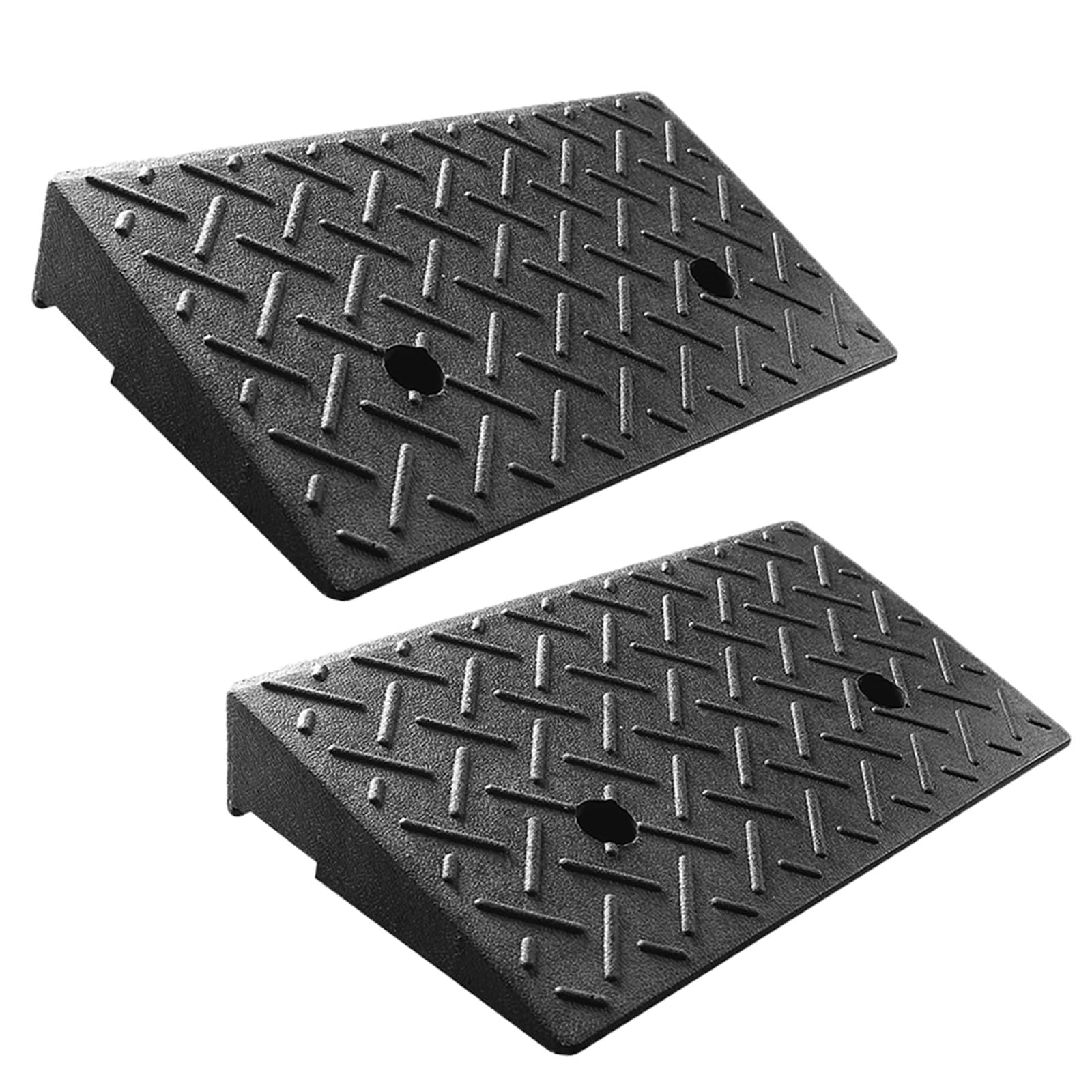 KRXSOBNV Threshold ramp, Rubber Driveway Car Ramp with Water Outlet for Trolleys, Electric Cars, Motorcycles, Wheelchairs(8cm 2pcs)