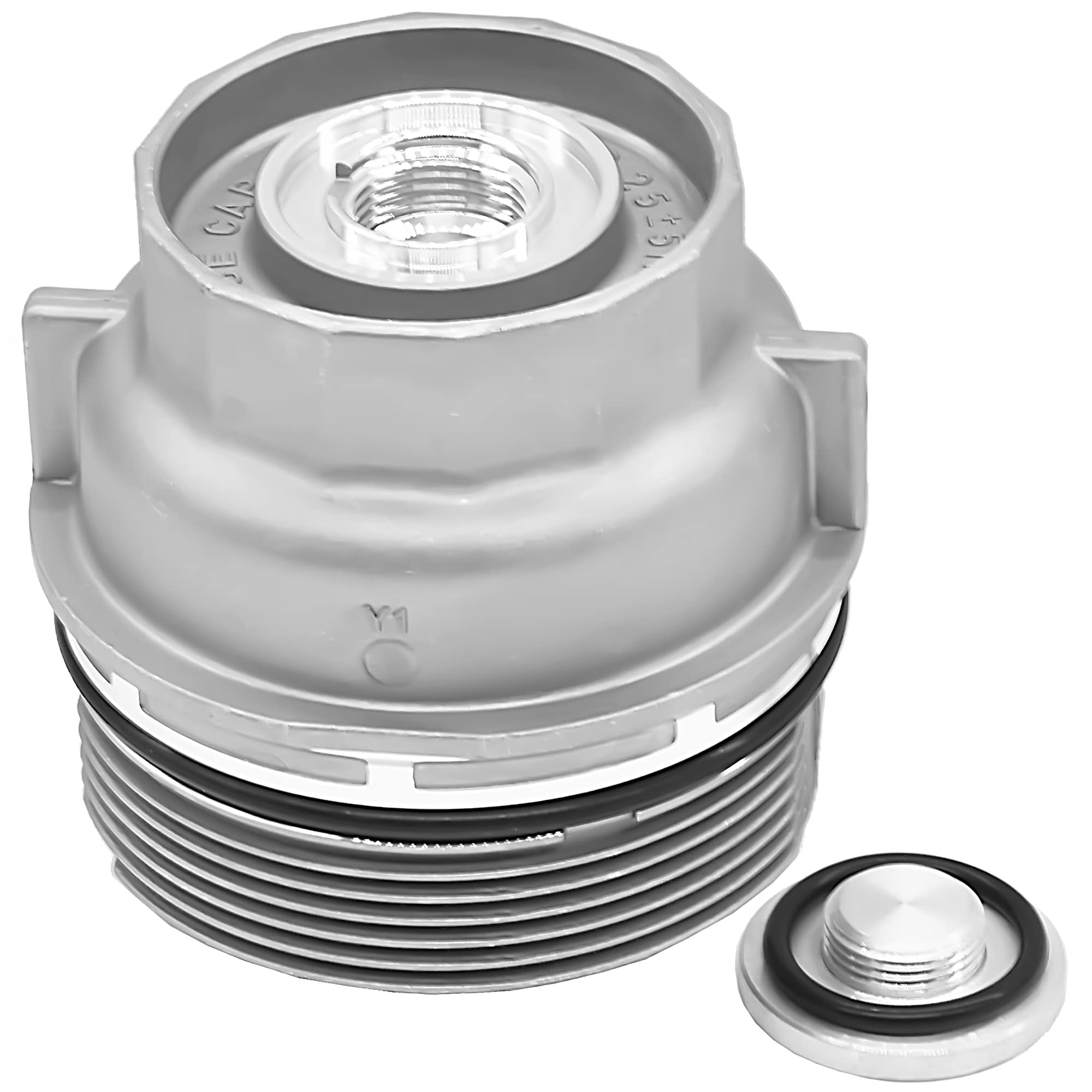 JEEFHO Oil Filter Housing Cap Assembly with Oil Plug Compatible with Toyota Camry Tacoma Tundra Venza 4Runner Avalon RAV4 Sienna & Lexus ES300h ES350 LS460, Replaces#15643-31050, 15620-31060