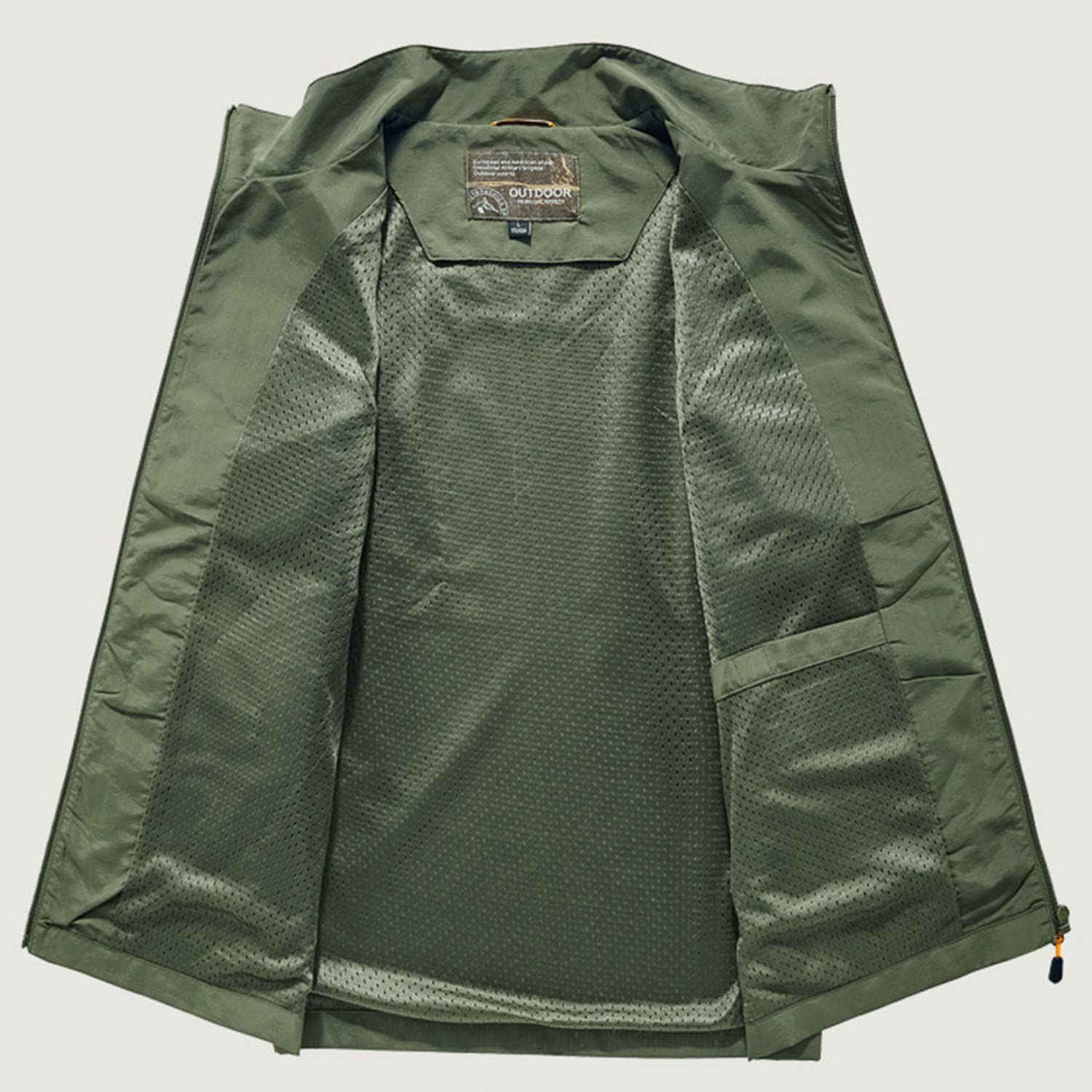 Hombres Chaleco Primavera Y Otoño Casual Transpirable Chaqueta Sin Mangas Multi-Bolsillo Chaqueta Pesca Al Aire Libre Viajes Chaleco