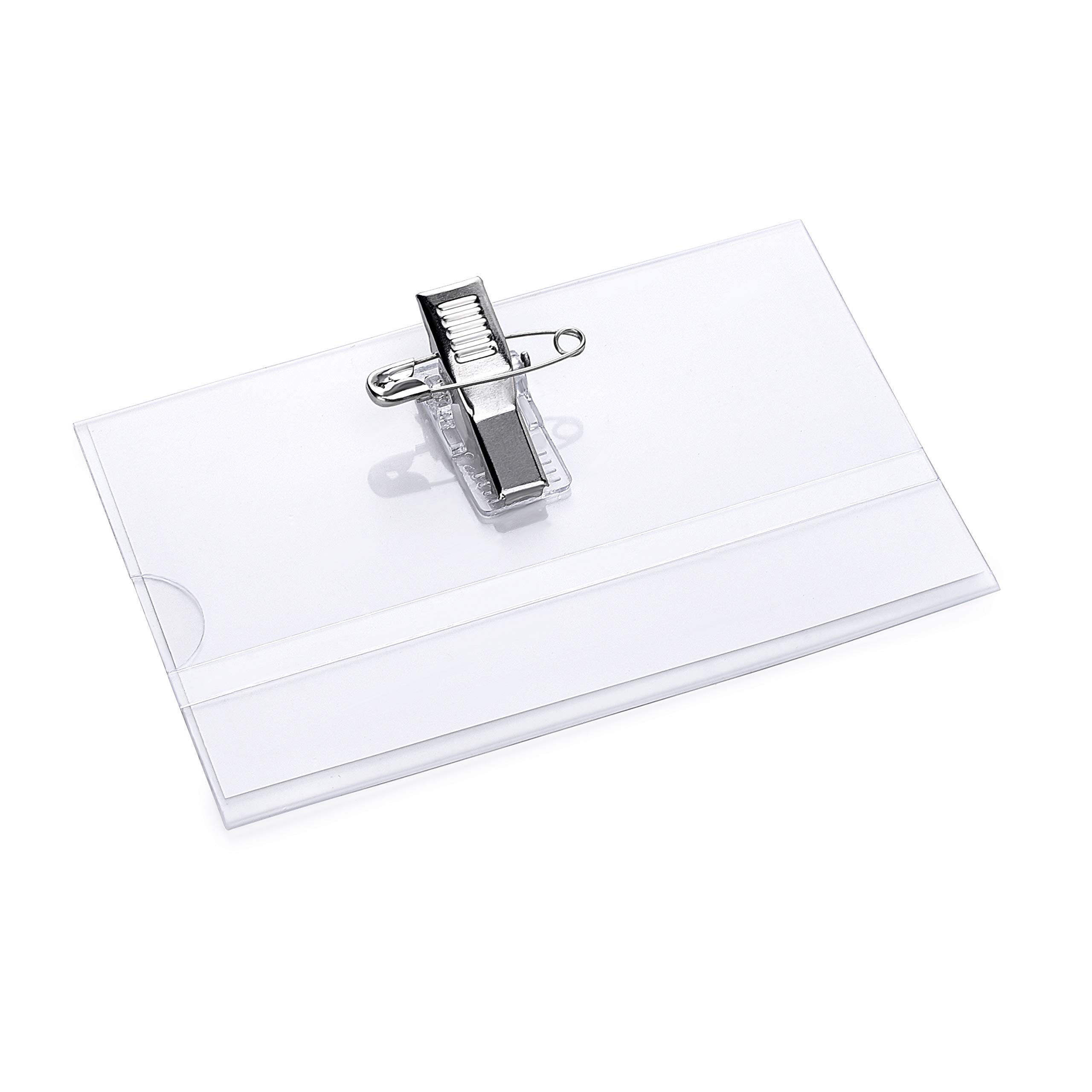 Set da 10 porta badge con clip e spilla per vestiti