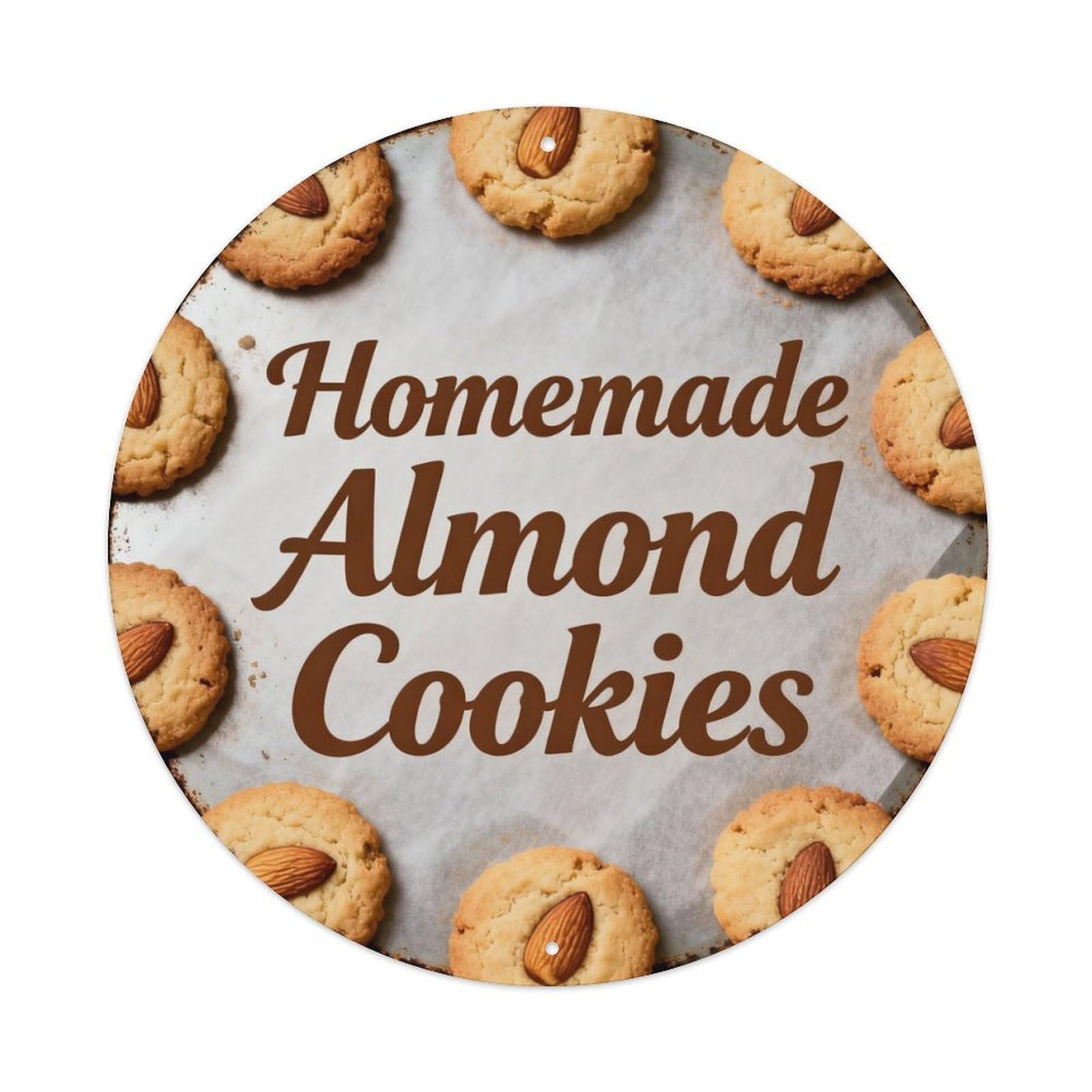 Homemade Almond Cookies Metal Tin Sign Plaque