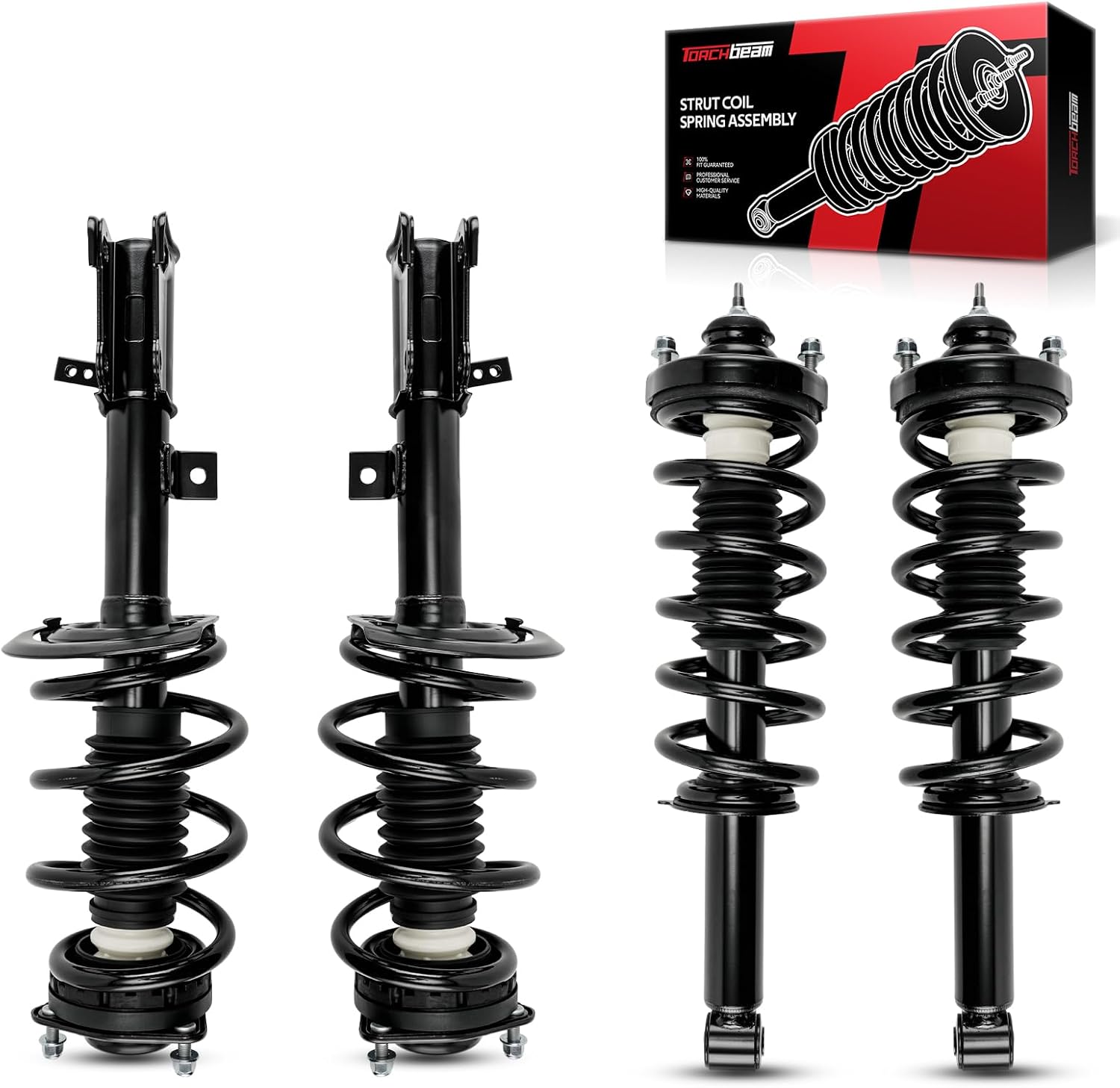 Torchbeam Complete 4 Piece Suspension Kit Struts and Shocks Assembly for Dodge Journey 2011-2019, Front and Rear Left and Right, Complete OEM Replacement, Smooth Quiet Ride, Improved Ride Comfort