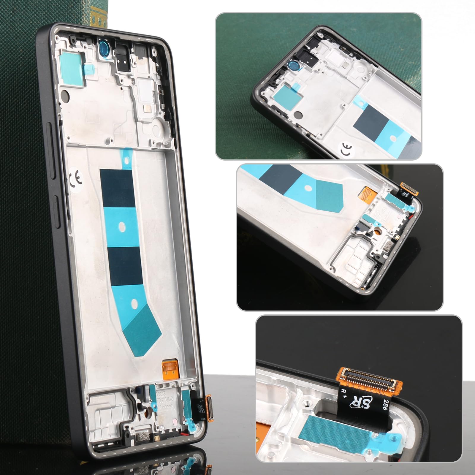 6.67" Noir Kit Écran LCD avec Châssis pour Xiaomi Redmi Note 13 4G 23129RAA4G, 23124RA7EO Écran Complet Tactile LCD Display de Rechange avec Film de Protection D'écran et Outils