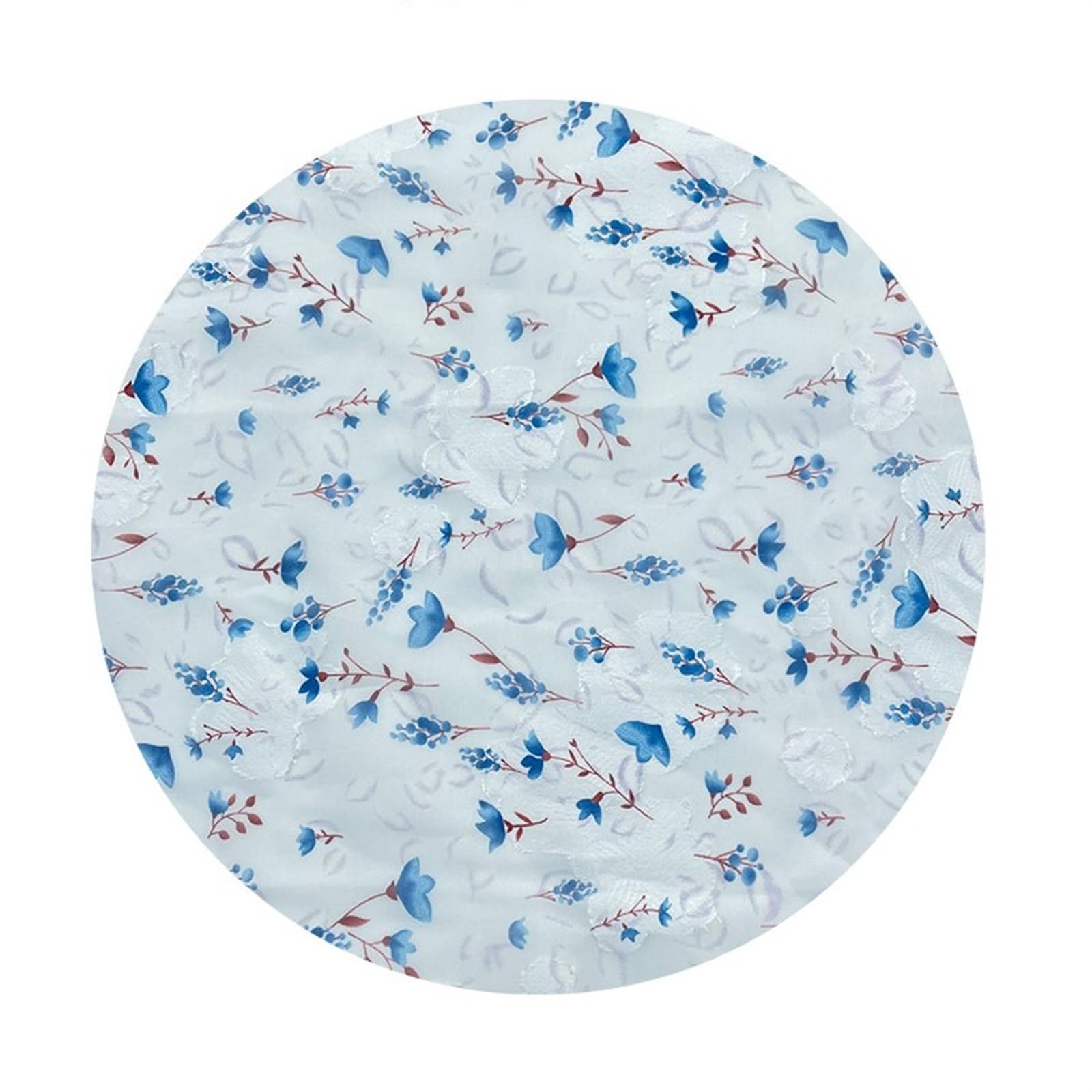 10 Yard Light Blue Flower Fabric, Floral Chiffon Fabric for Sewing Wedding Bridal Cloth DIY Crafts Supplies