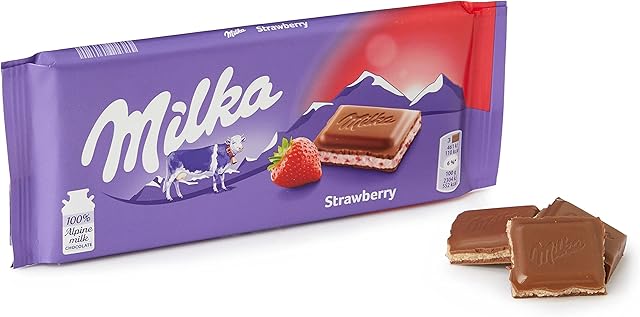 Milka Strawberry Yoghurt Chocolate Bar 100g