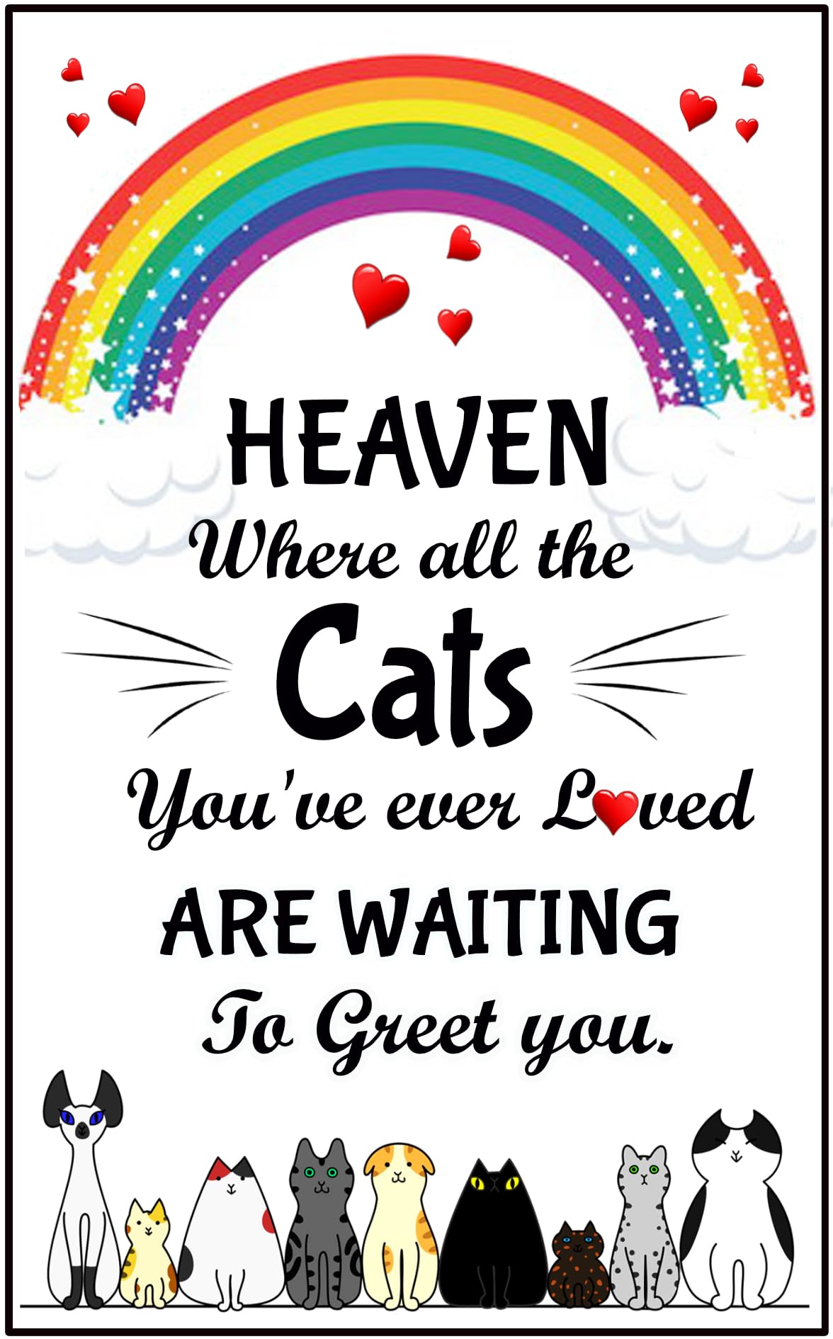 Cat Heaven Fridge Magnet, Pet loss, Rememberance, Bereavement, Memorial, Rainbow Bridge, Flexible Magnet gift