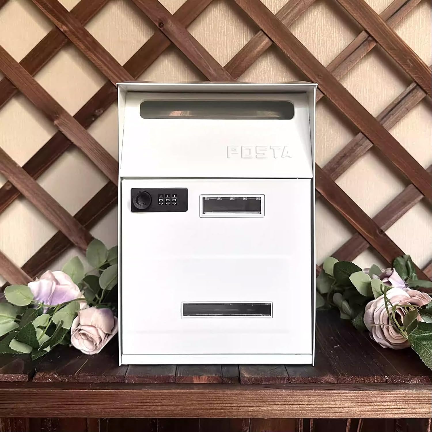 Wall Mount Mailbox, Security Mail Box, Easy to Install Wall Mount, Steel Metal Rust Proof Mail Box for Daily Letters Magazines and Packages