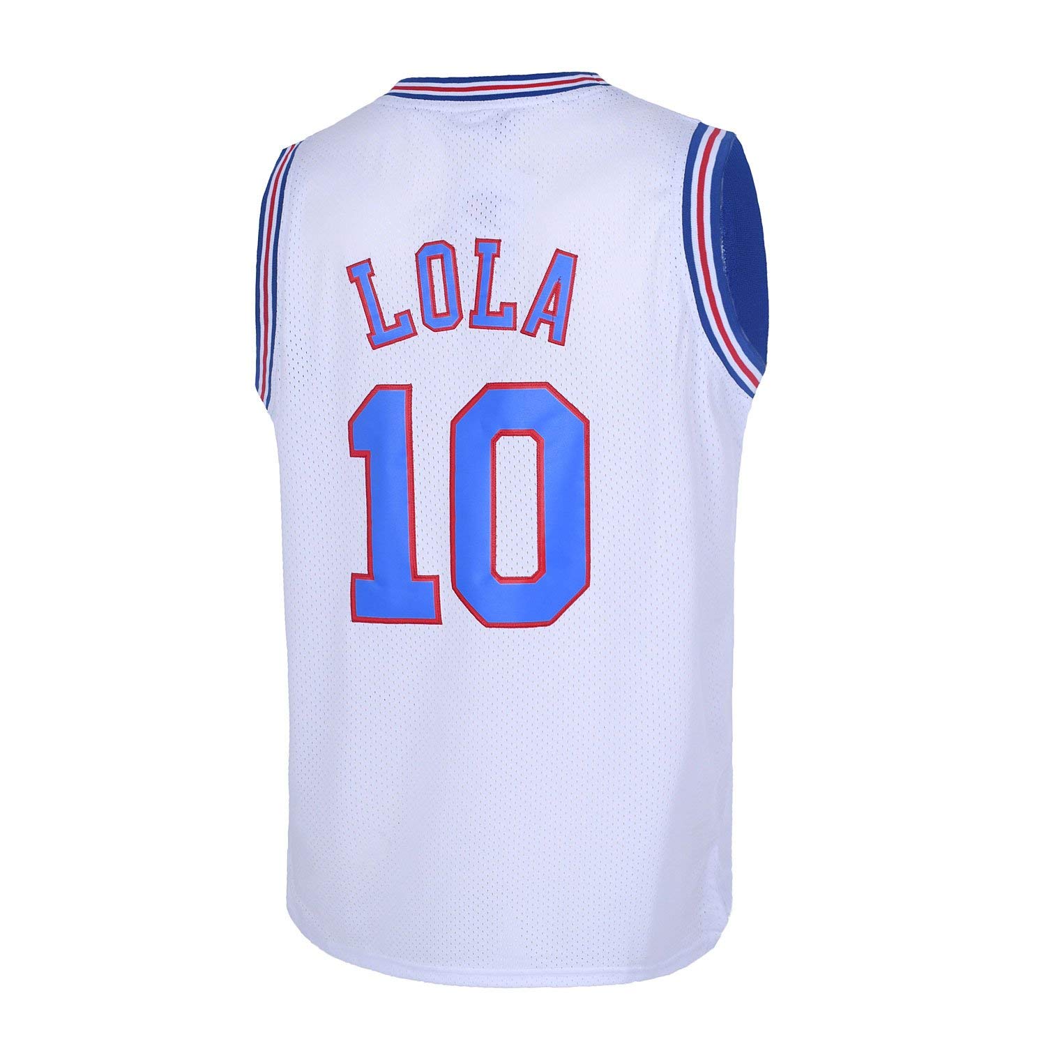 Mens Basketball Jerseys #10 Lola Space Movie Jersey Shirts White/Black