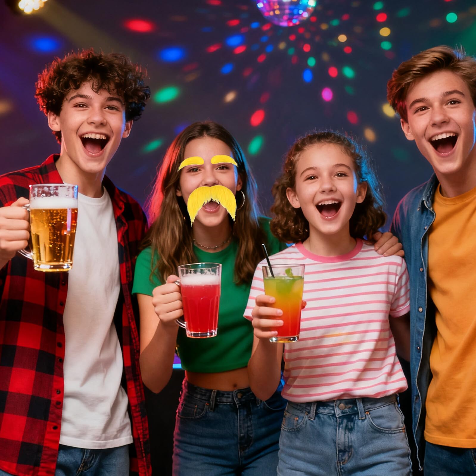 Healeved 2satz Künstliche Schnurrbart und Selbstklebend Realistische Bart und Augenbrauen-Komponenten für Halloween-kostüme und Cosplay-Partys