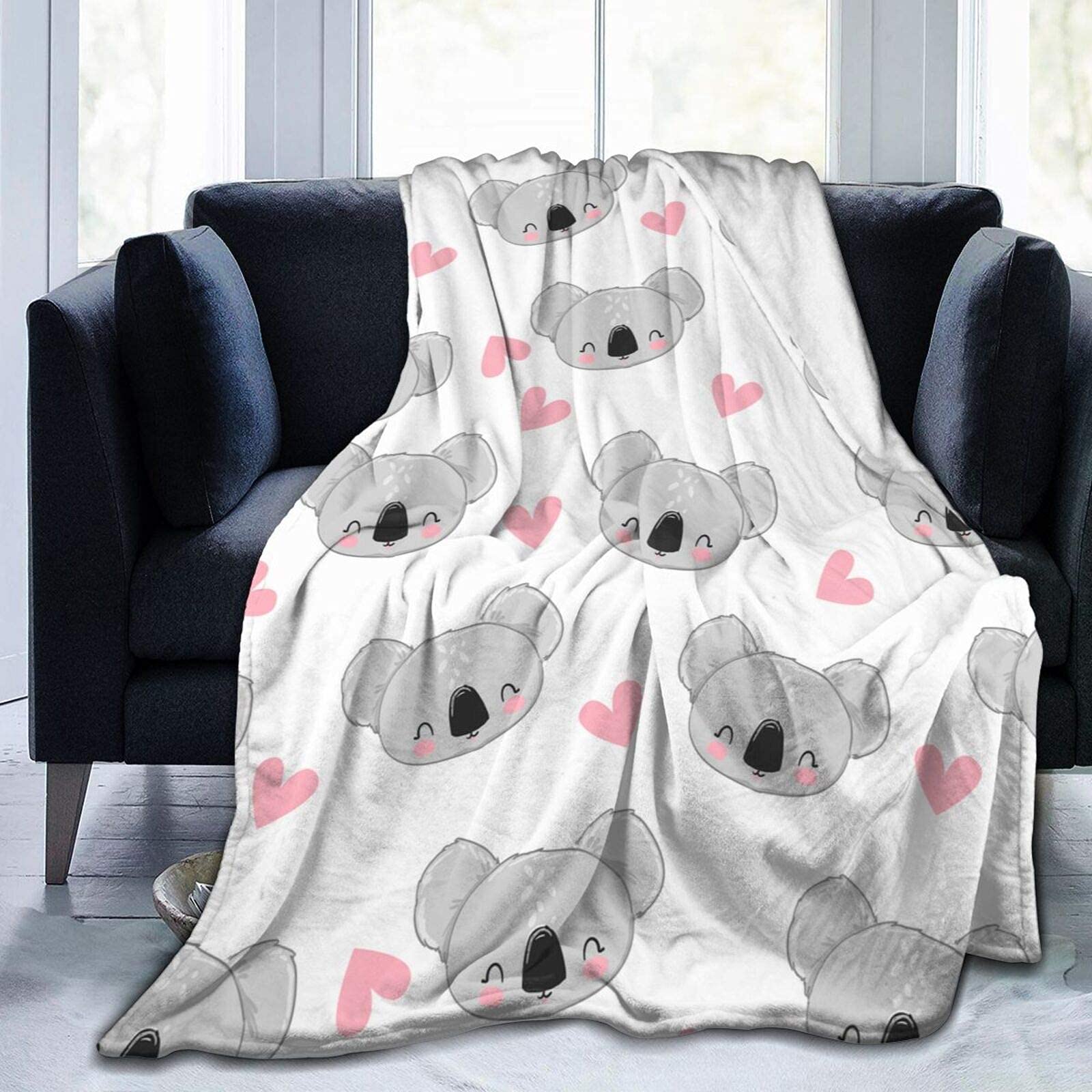 Blanket Cute Koala Pink Heart Flannel Fleece Throw Blankets for Baby Kids  Men Women,Soft Warm Blankets Queen Size and Throws for Couch Bed Travel  Sofa Halloween gifts80x60 inch : Amazon.co.uk: Home u0026